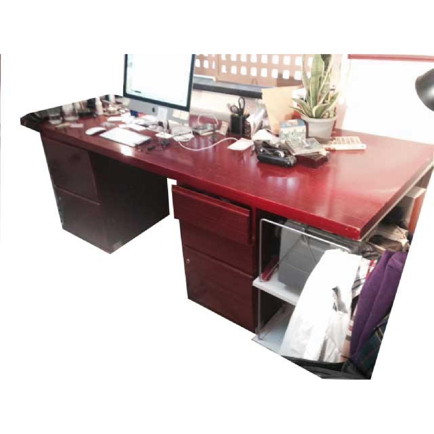 Large Desk with 2 File Cabinets - AptDeco