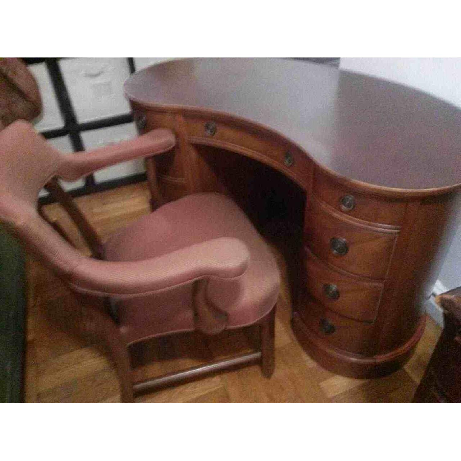 Round Wooden Desk and Chair - image-2