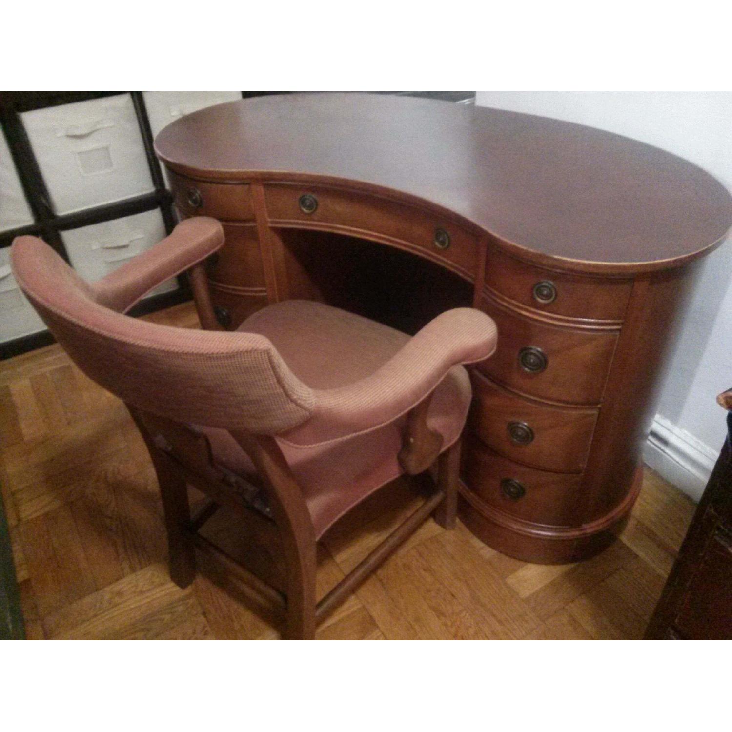 Round Wooden Desk and Chair - image-3