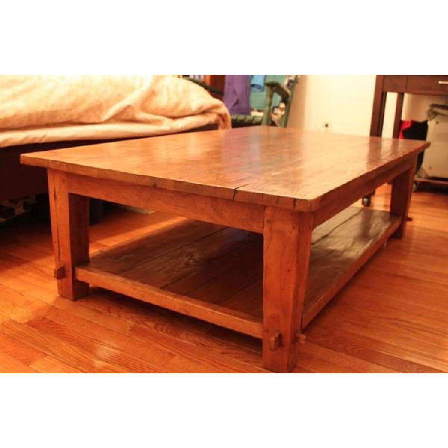 Antique Wood Coffee Table - image-1
