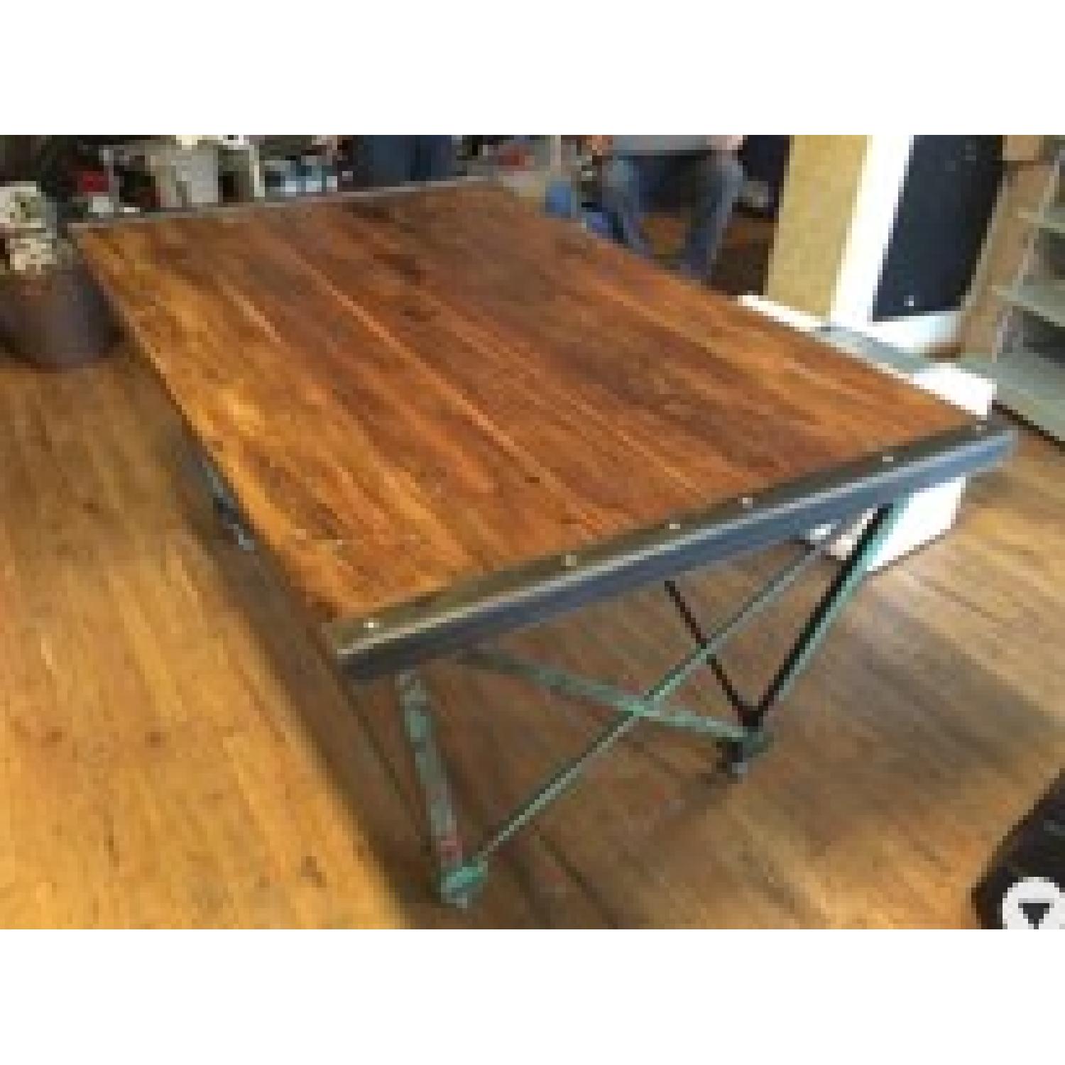 Reclaimed Wood Table on Wheels - image-2