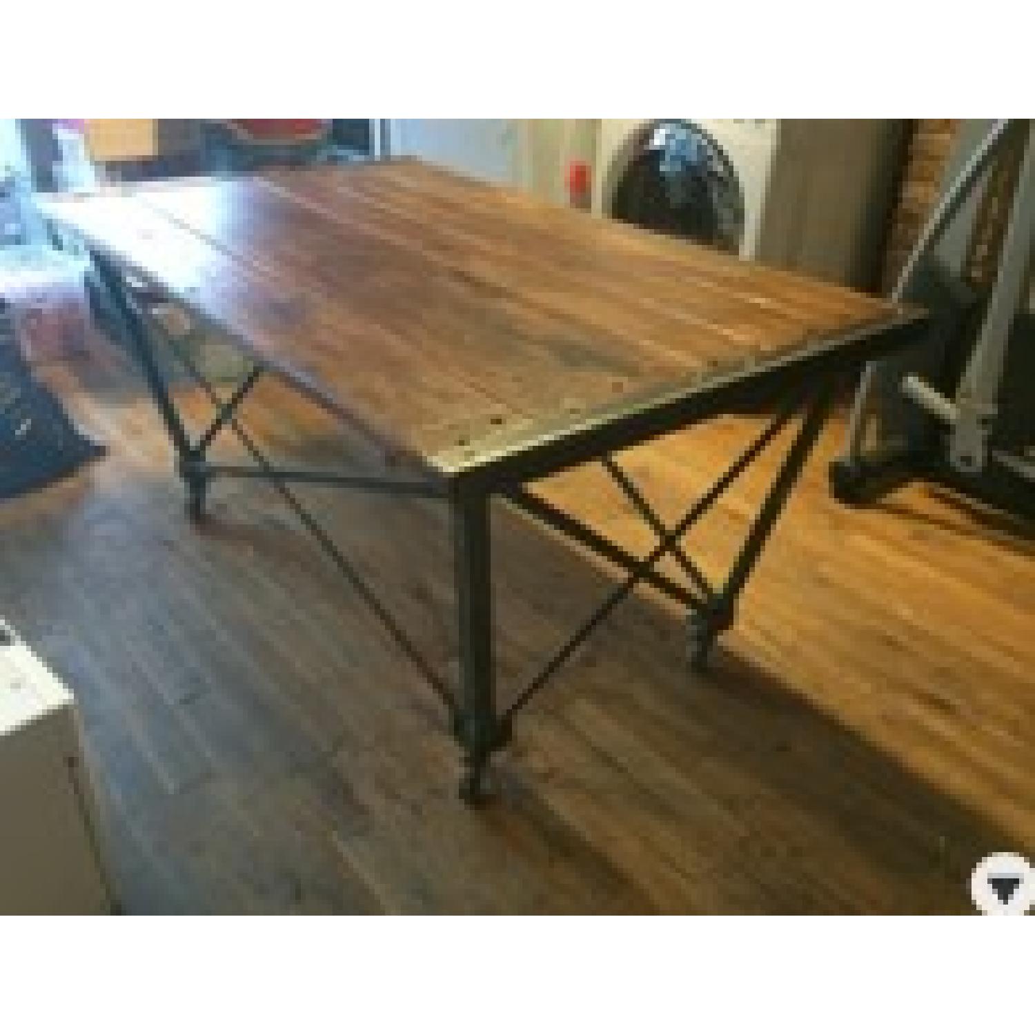 Reclaimed Wood Table on Wheels - image-3