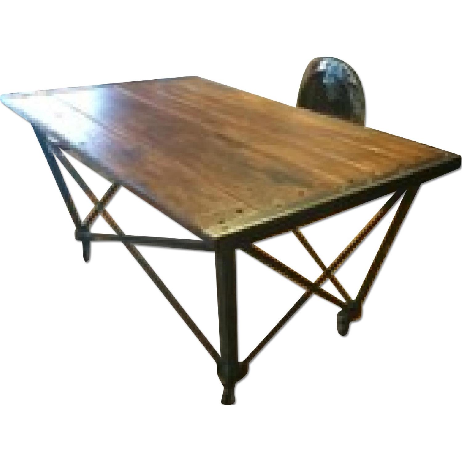 Reclaimed Wood Table on Wheels - image-0