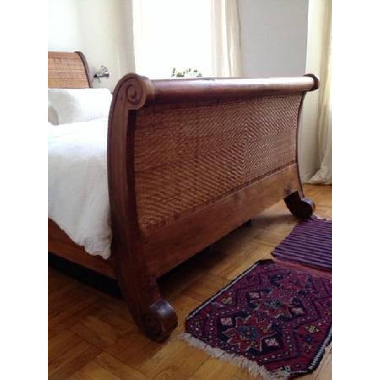 ABC Carpet & Home Rattan Sleigh Wooden Bed - image-3