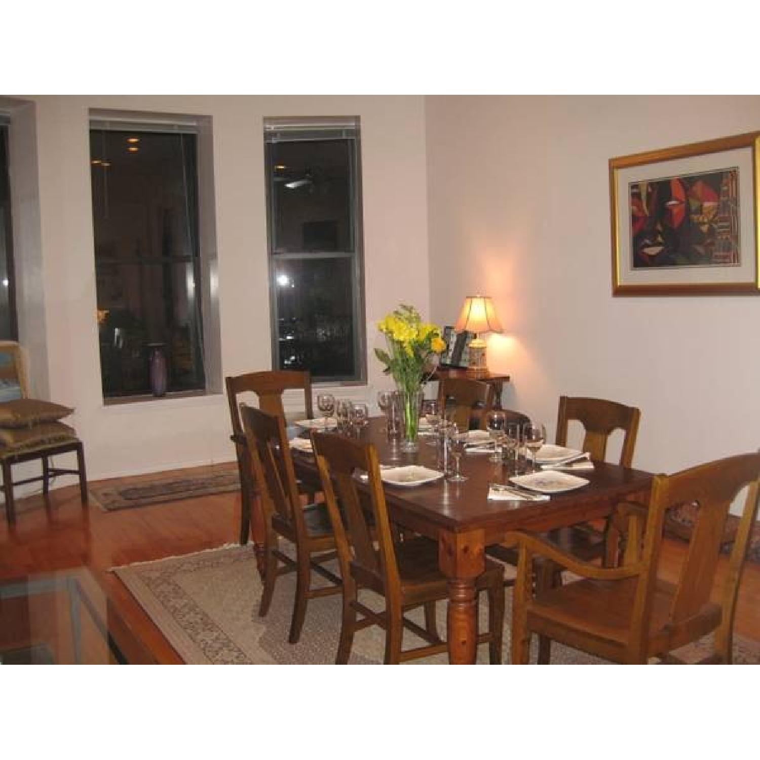 Pottery Barn Dining Table and 6 Chairs- Solid Oak - image-1