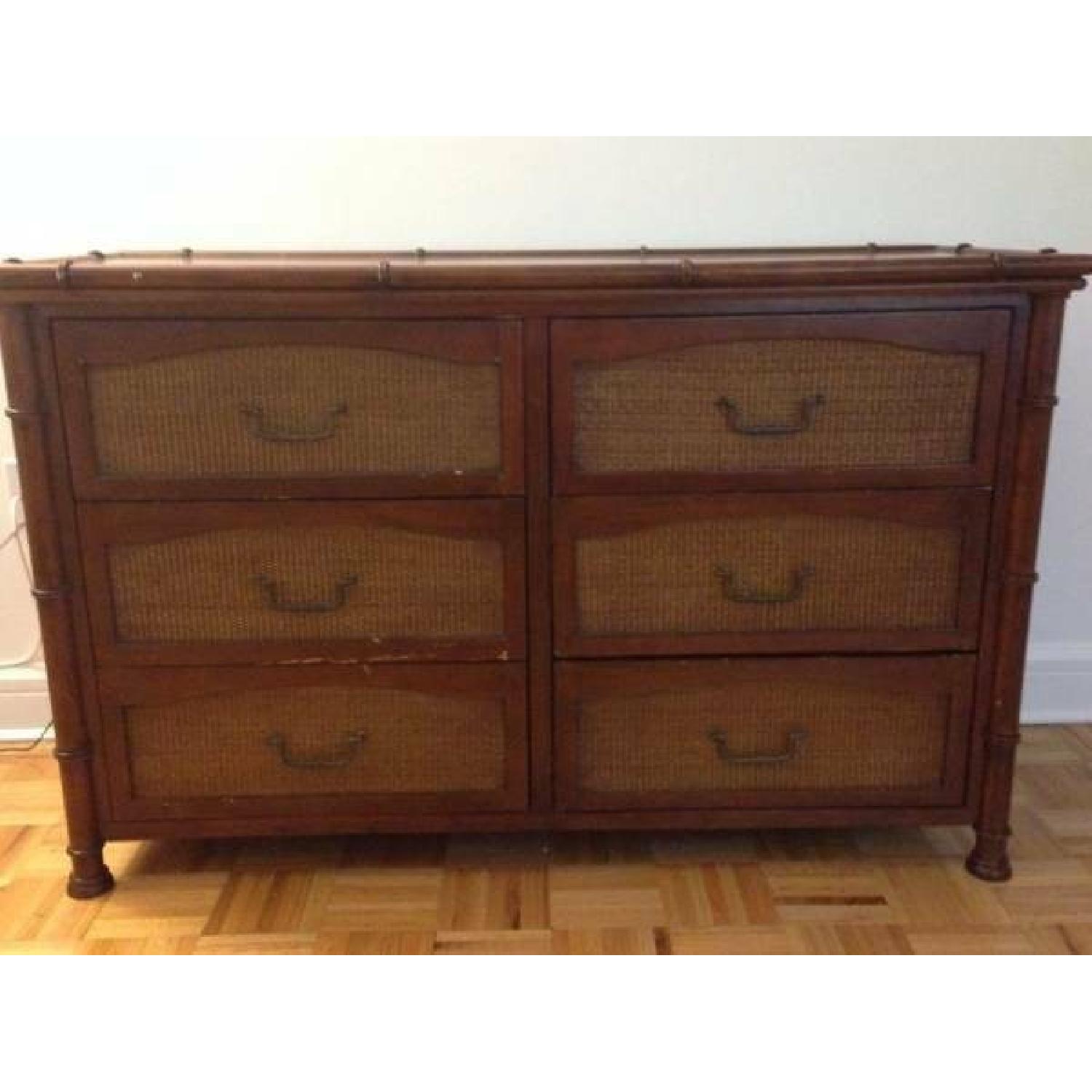 Pier 1 Brown Wood 6-Drawer Dresser - image-1