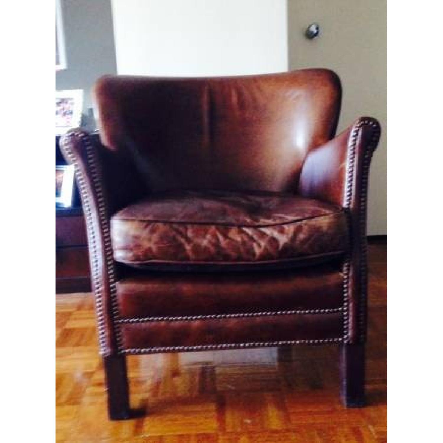 Restoration Hardware Professor Leather Chairs with Nailheads - image-1