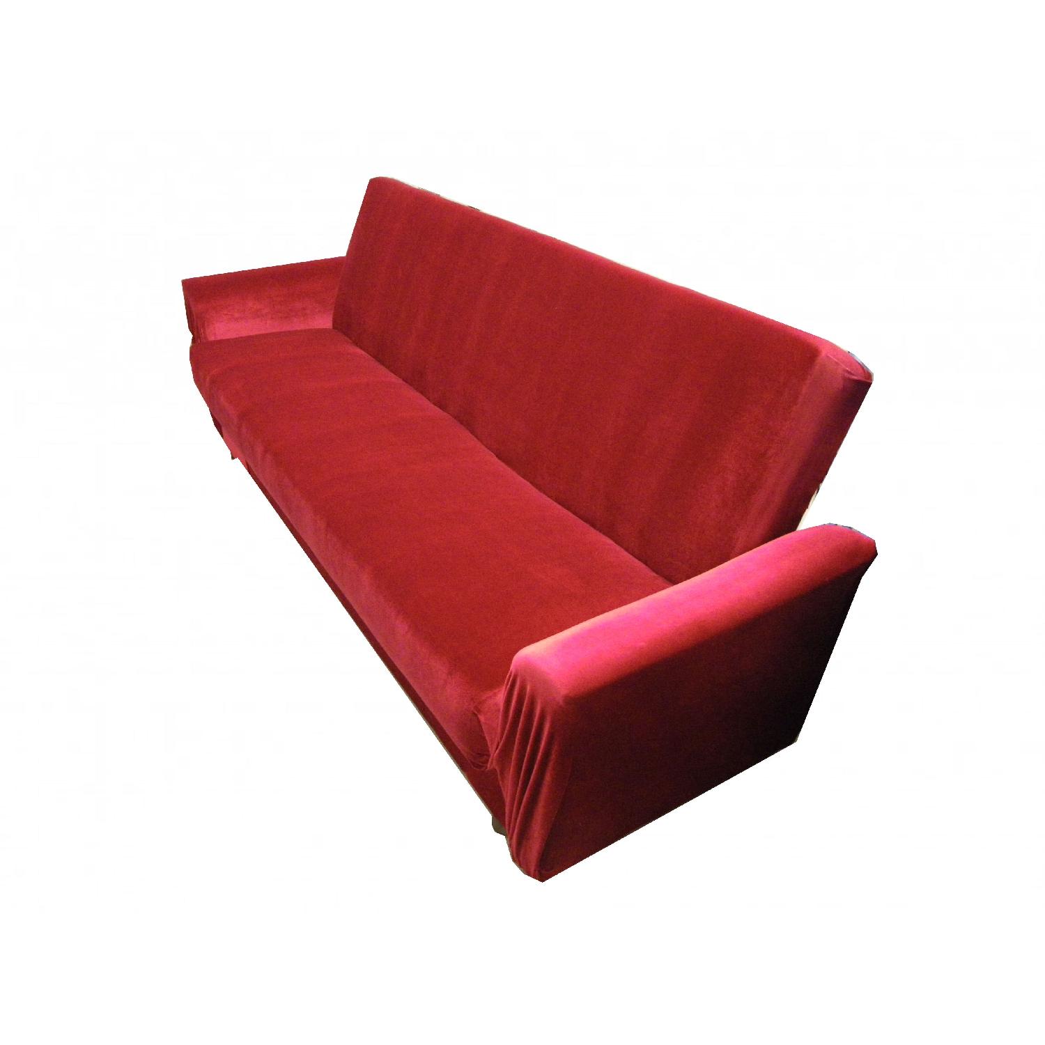Red Velvet Sofa-Bed - image-1
