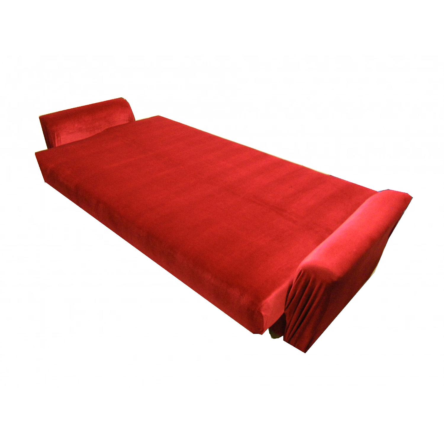 Red Velvet Sofa-Bed - image-3