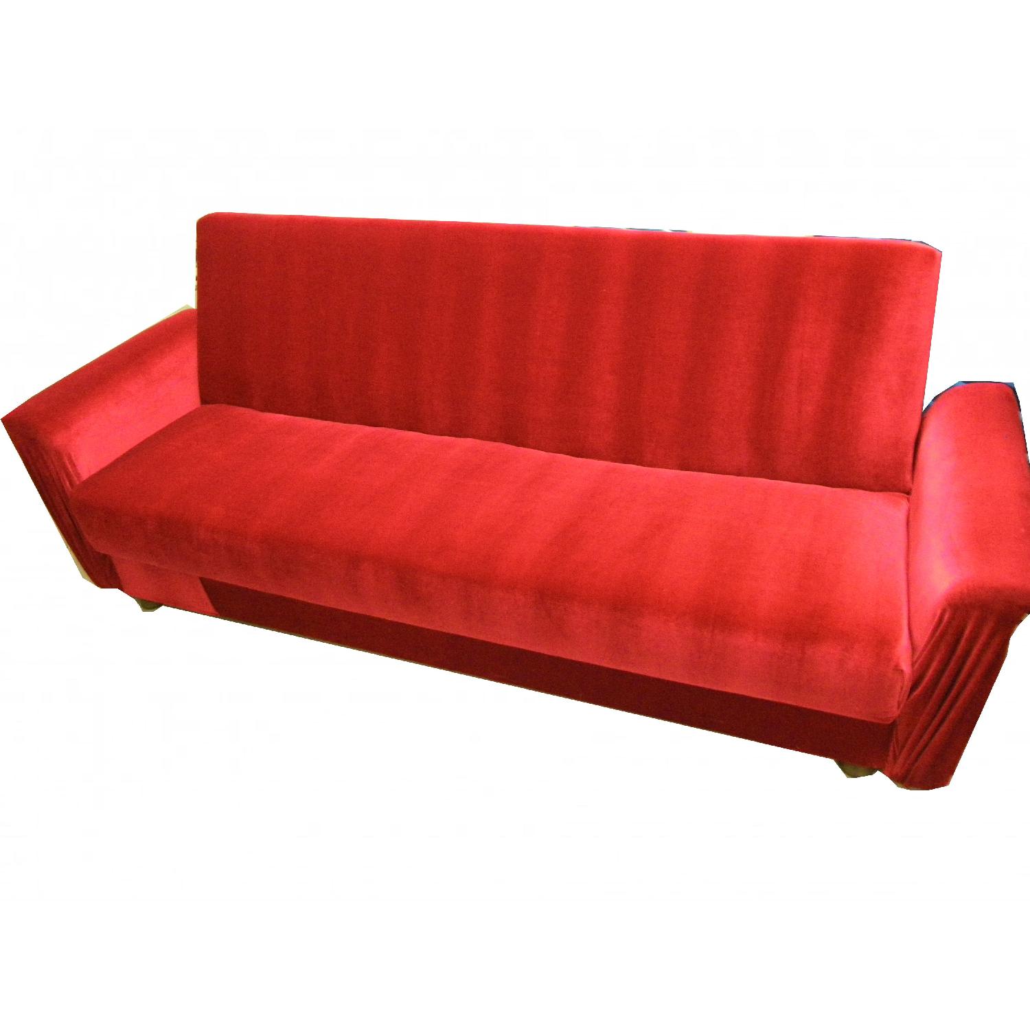 Red Velvet SofaBed AptDeco