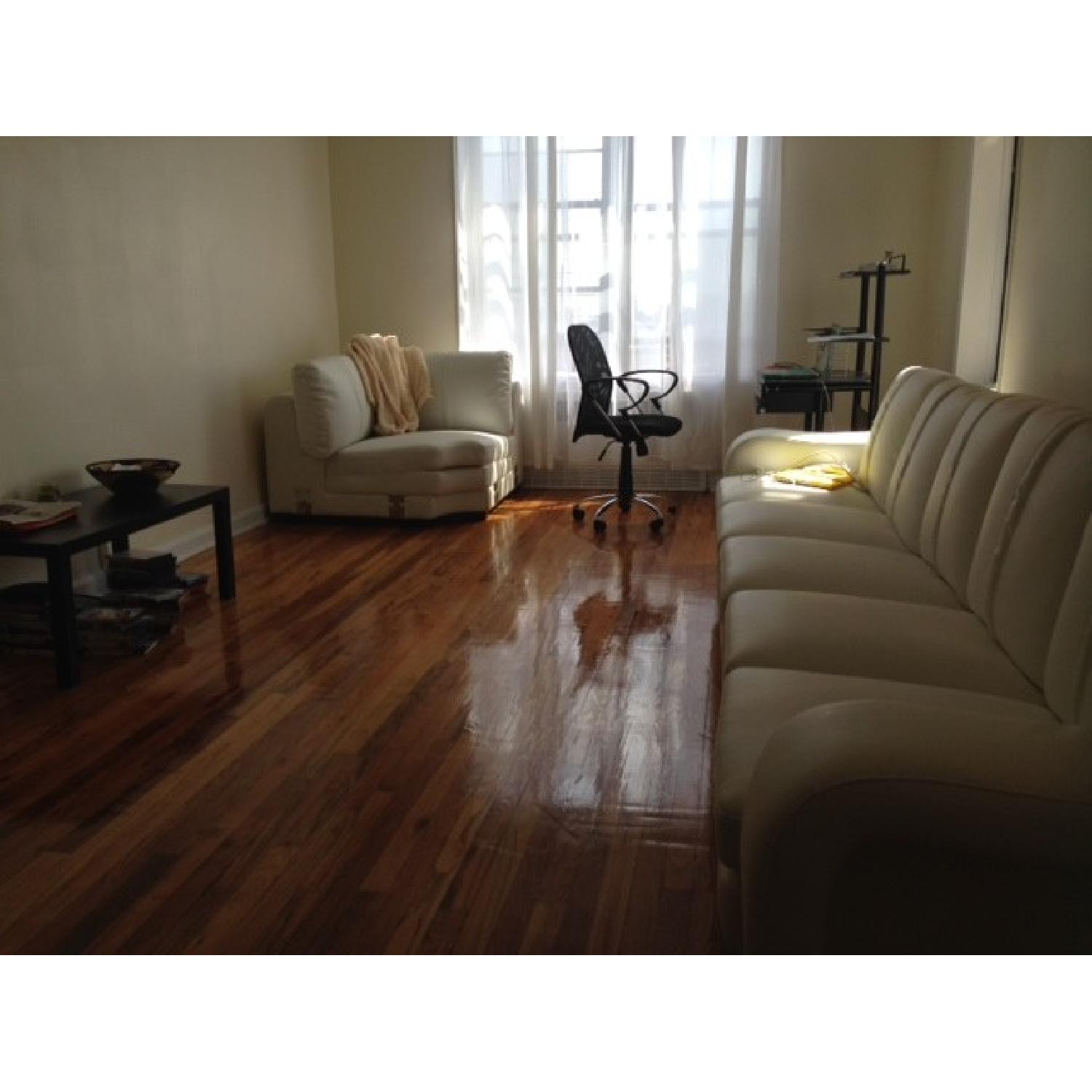 Ashley's White Leather Couch - image-2