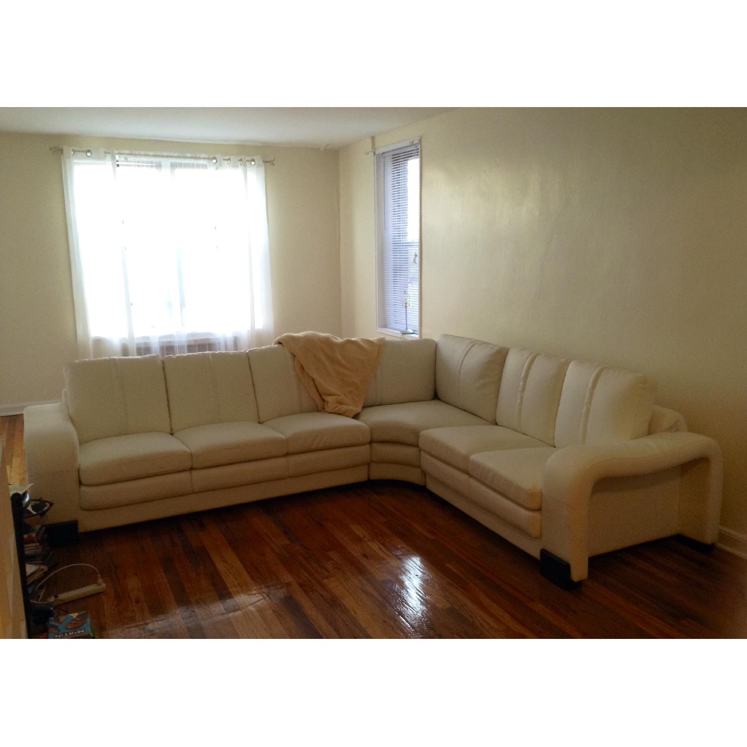 Ashley's White Leather Couch - image-3