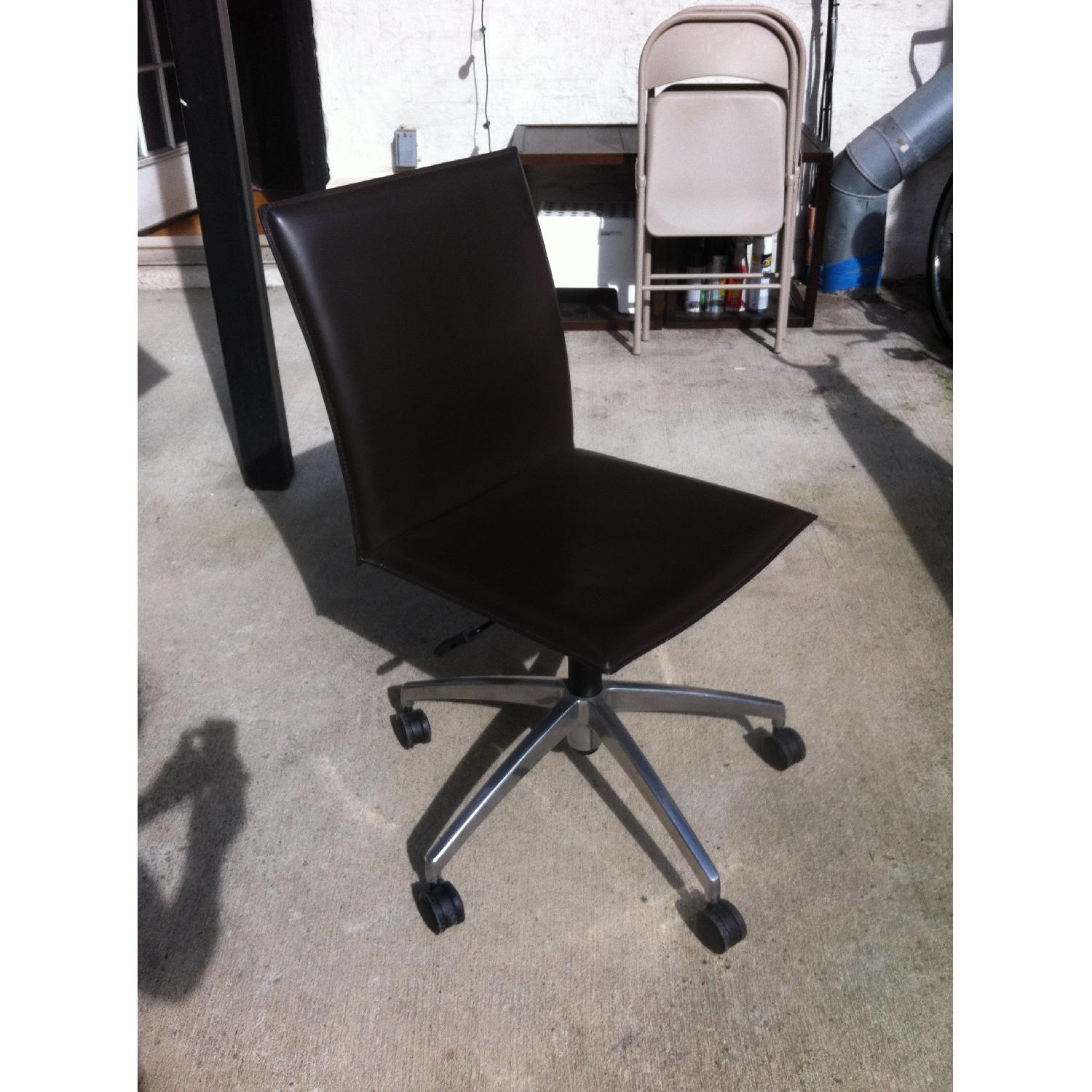 Crate and Barrel Folio Leather Office Chair - image-1
