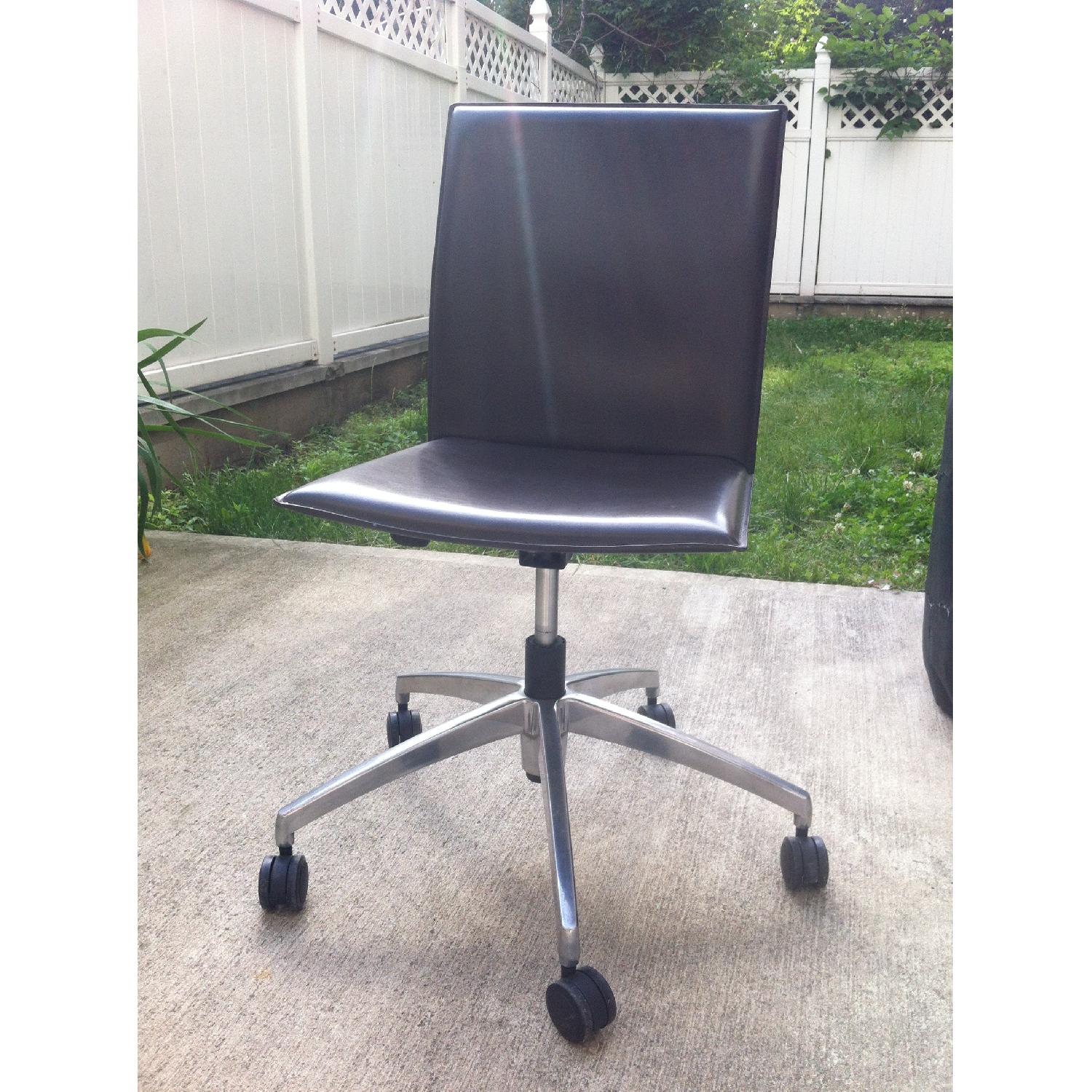 Crate and Barrel Folio Leather Office Chair - image-2