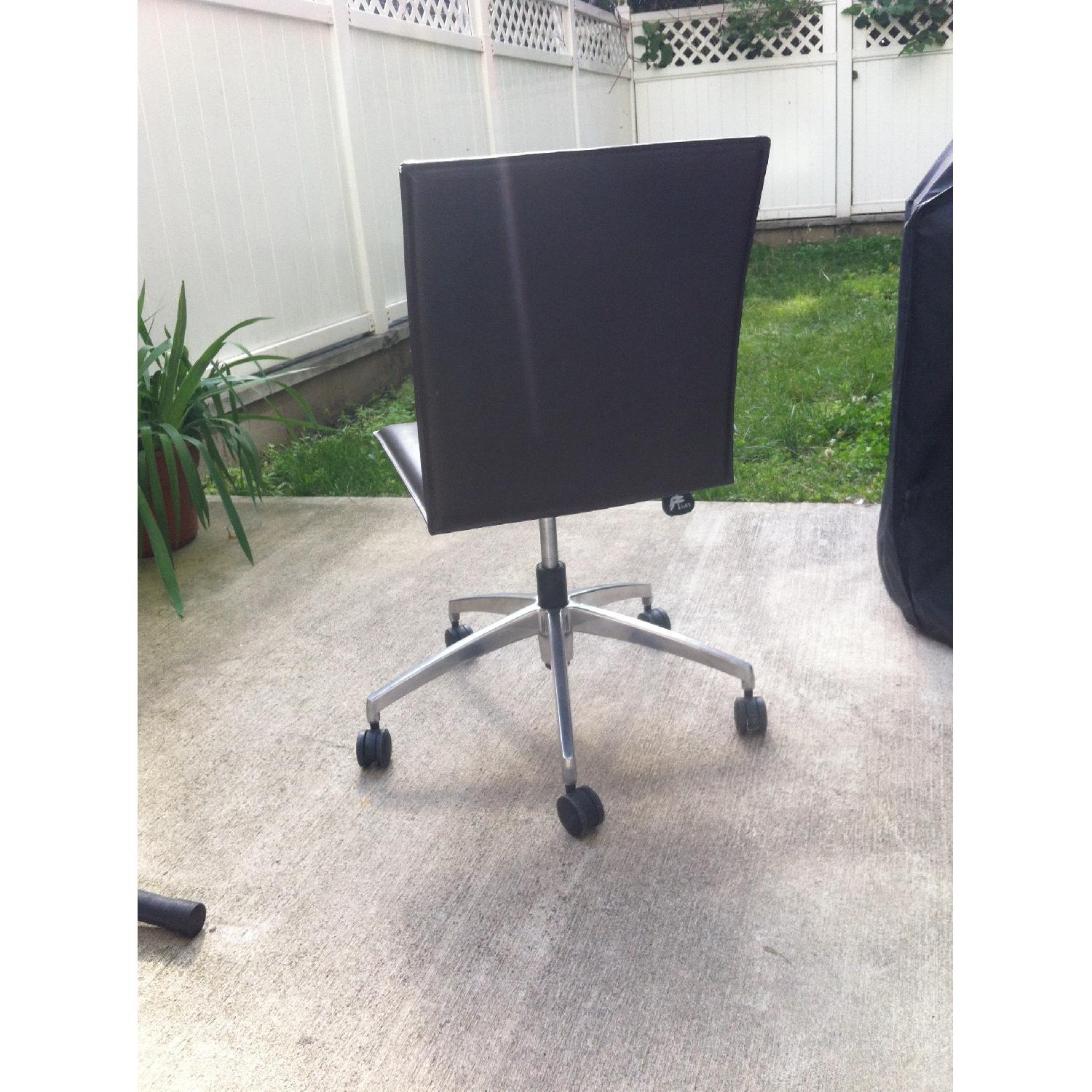 Crate and Barrel Folio Leather Office Chair - image-3