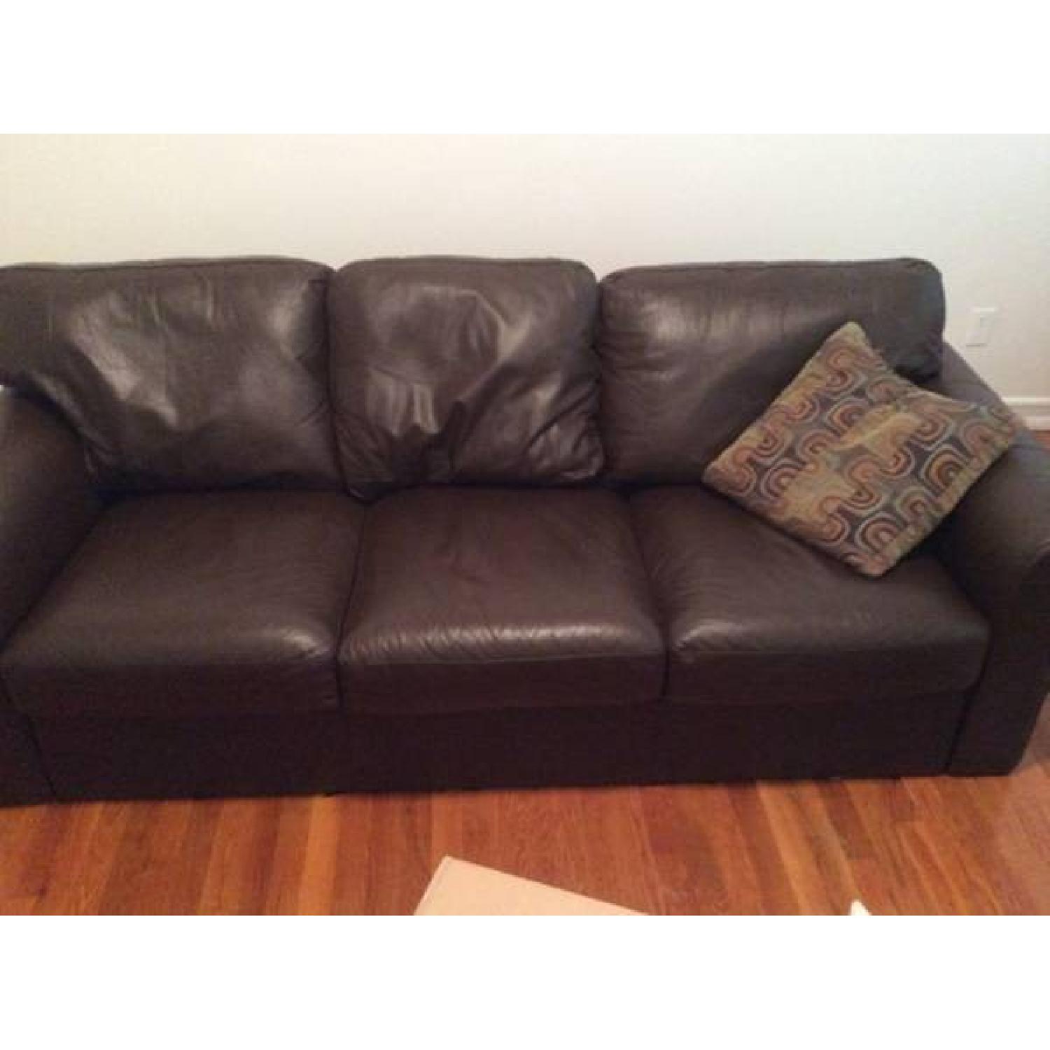 Ikea Leather Couch - image-2