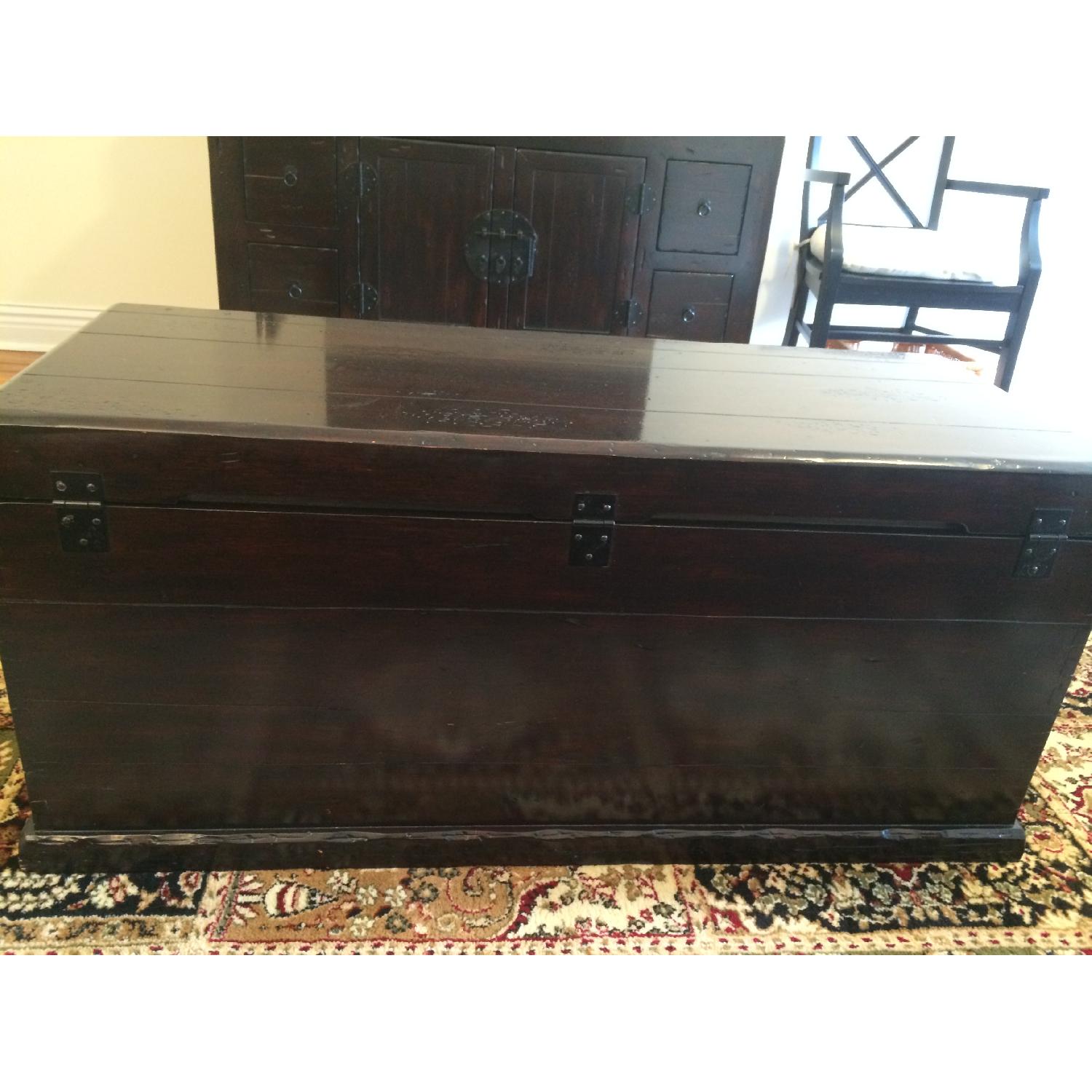 Pottery Barn Zen Brown Emmett Coffee Table/Trunk Best Offer AptDeco