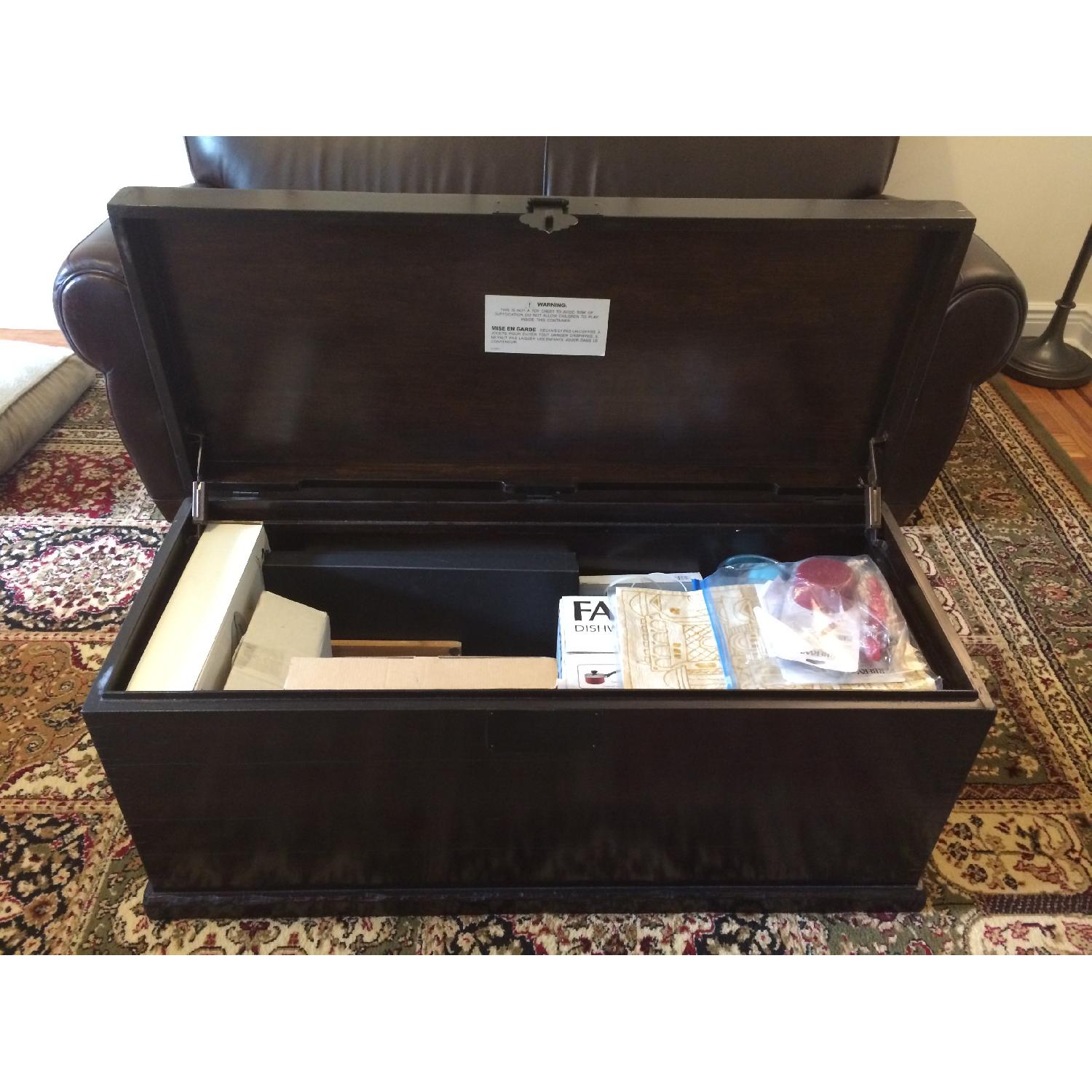 Pottery Barn Zen Brown Emmett Coffee Table/Trunk Best Offer AptDeco