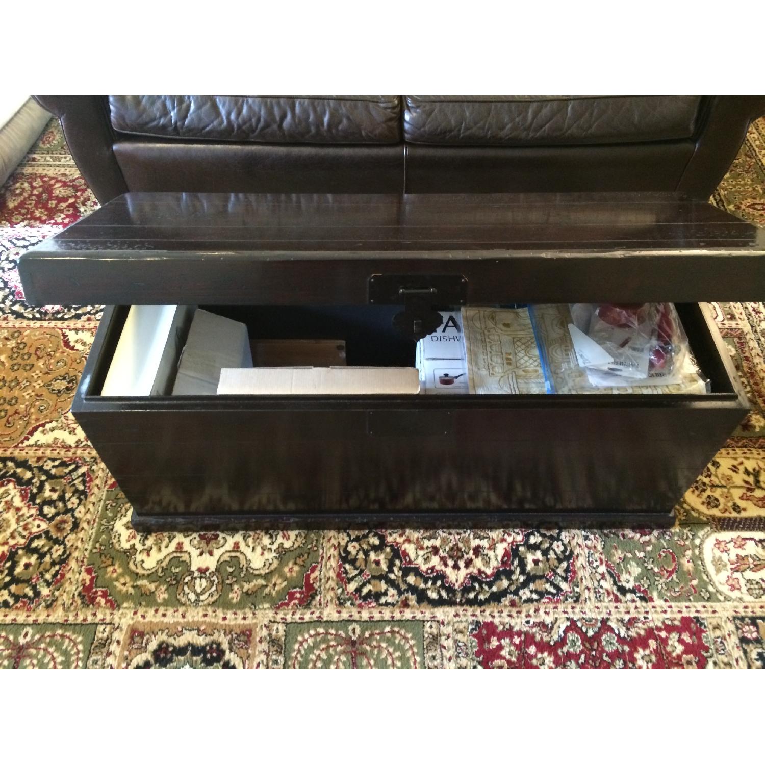 Pottery Barn Zen Brown Emmett Coffee Table/Trunk Best Offer AptDeco