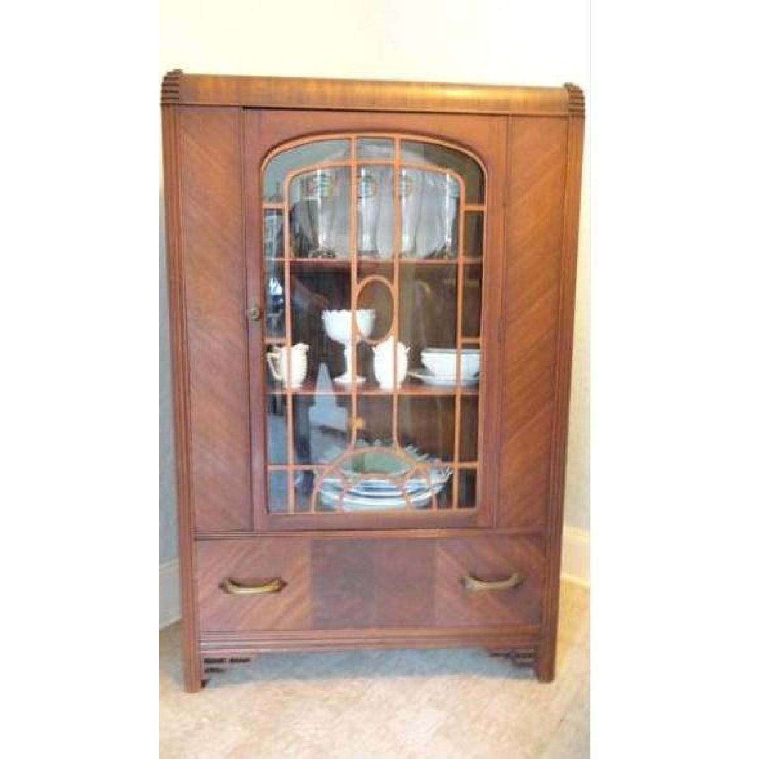 Antique Mahogany Hutch w/ Glass Door - image-7