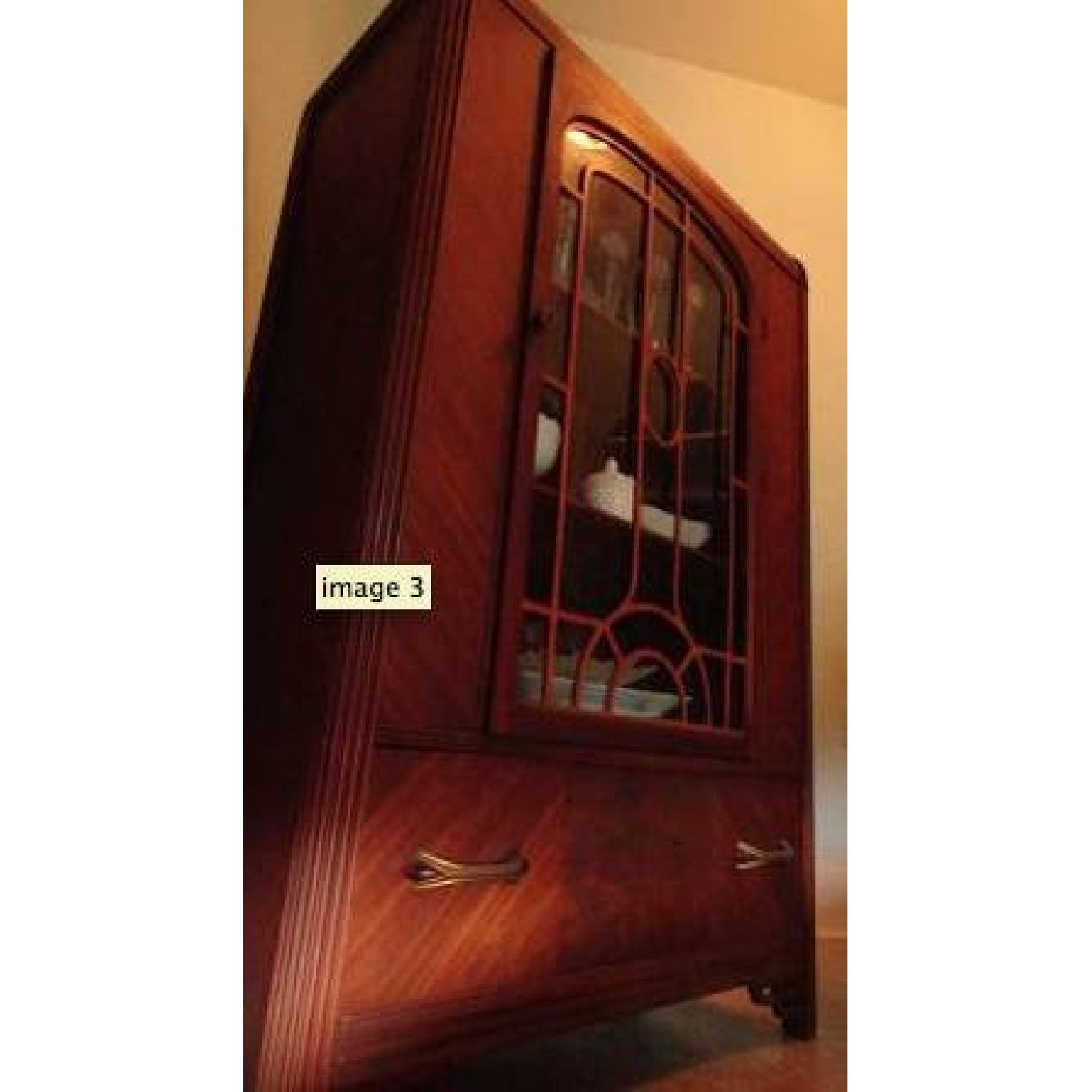 Antique Mahogany Hutch w/ Glass Door - image-8
