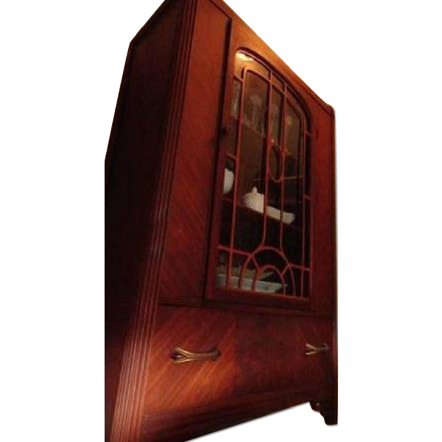 Antique Mahogany Hutch w/ Glass Door - image-0