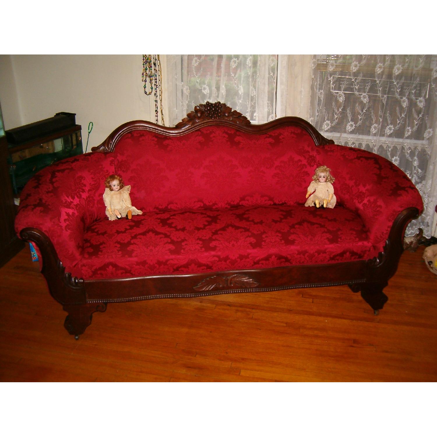Victorian Style Mahogany Sofa - AptDeco