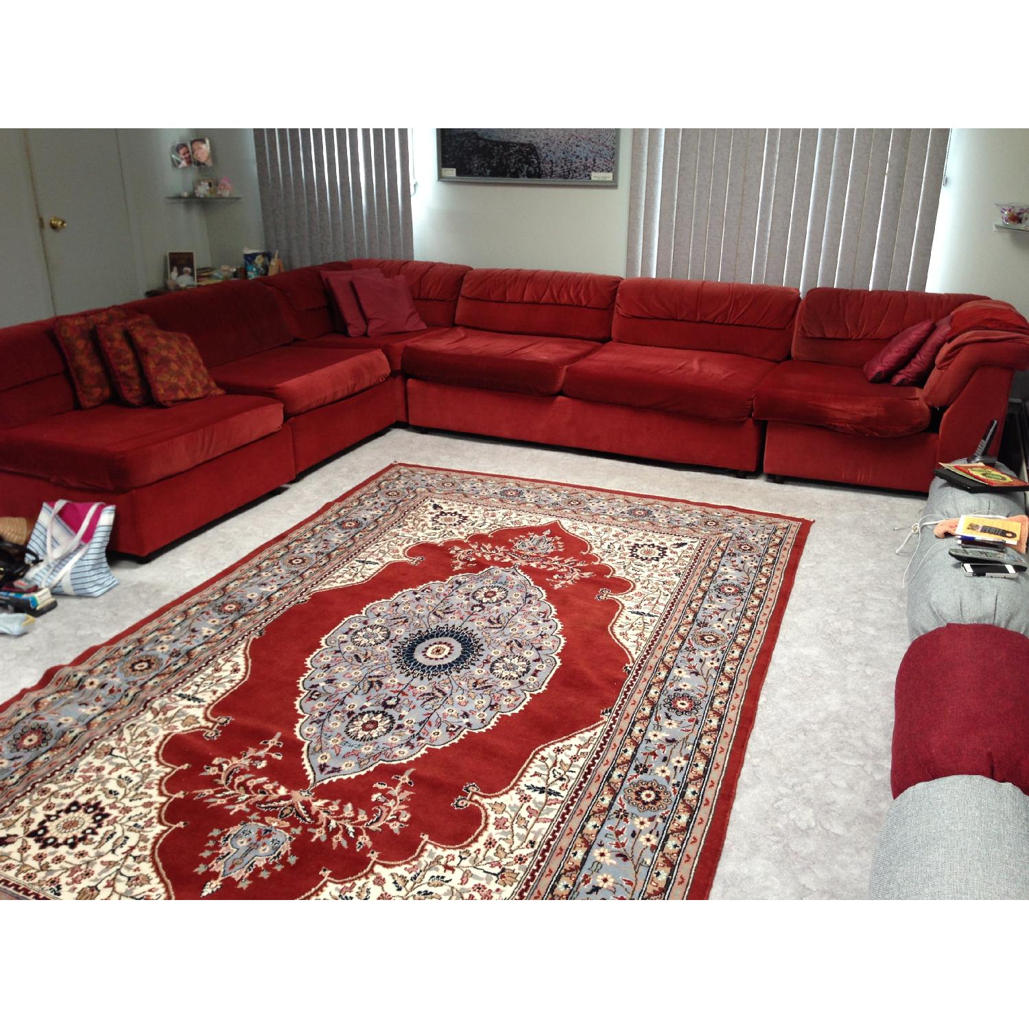 6 Piece Red Sectional Sofa - image-1