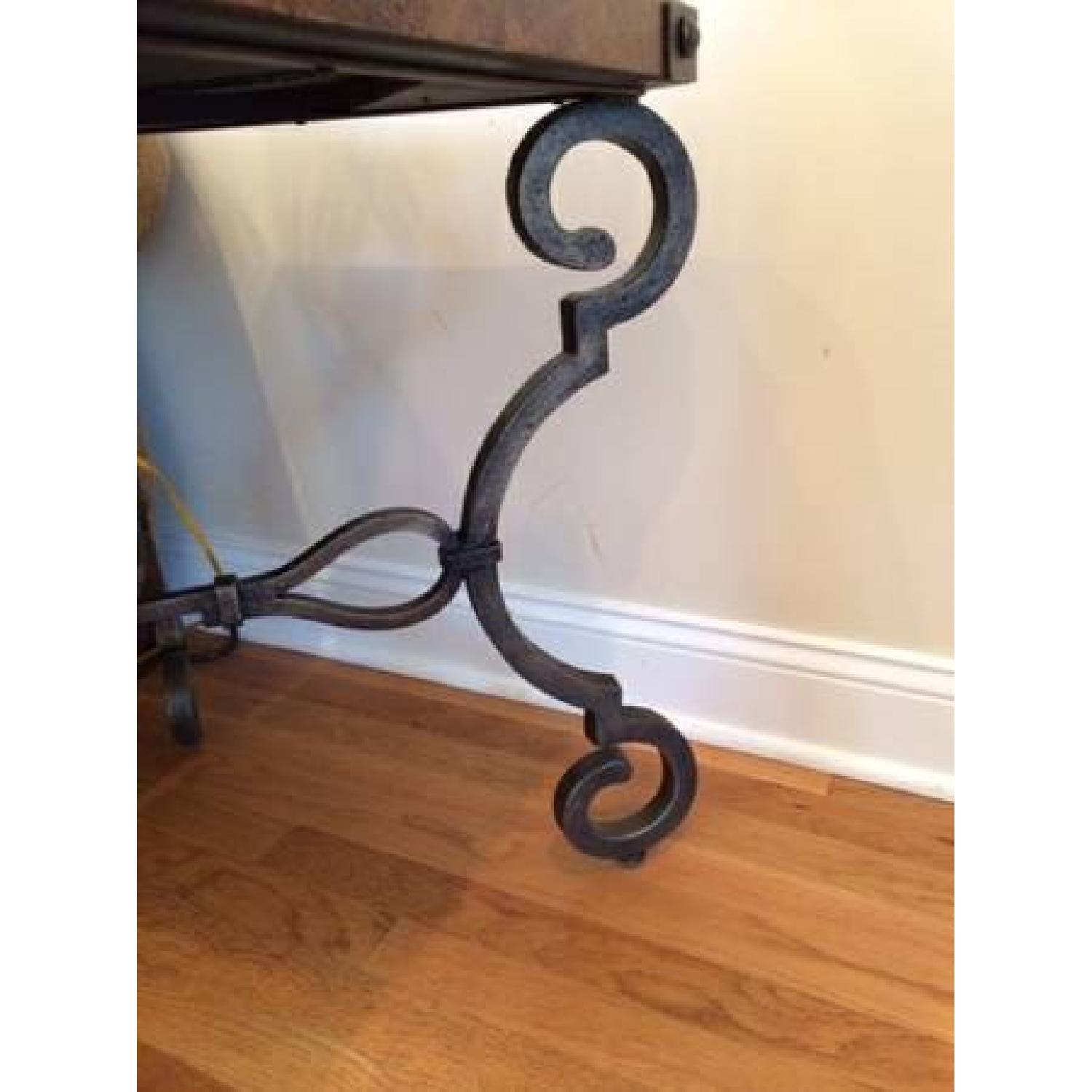 Wrought Iron & Copper Coffee Table + 2 End Tables - image-1