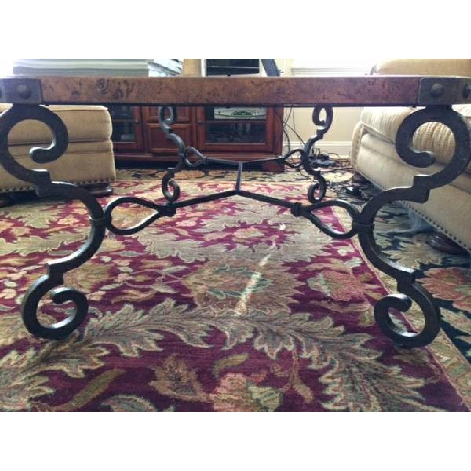 Wrought Iron & Copper Coffee Table + 2 End Tables - image-4