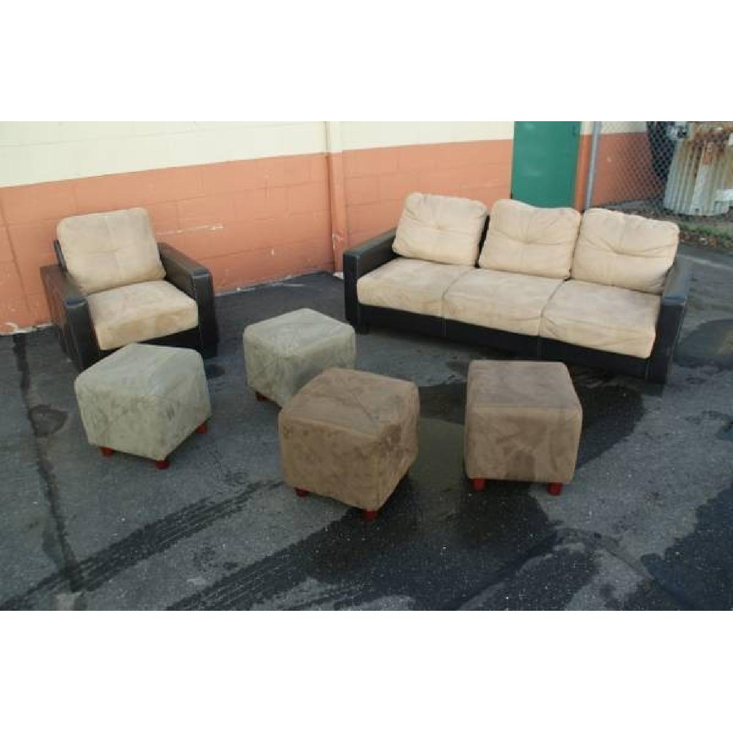 Suede Leather Sofa Set - image-7