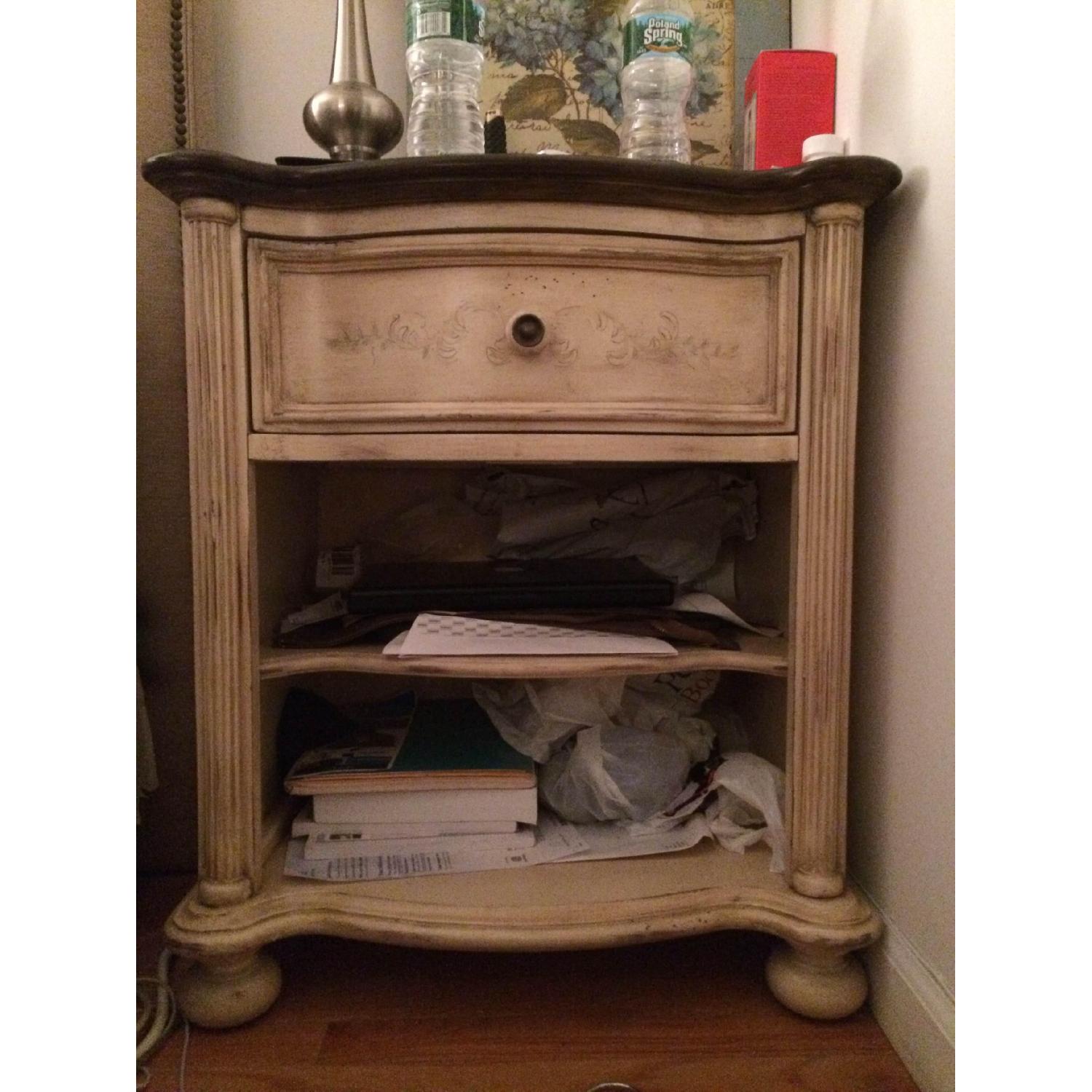 Home Goods Off-White & Brown Wood Nightstands - 2 Available - image-1