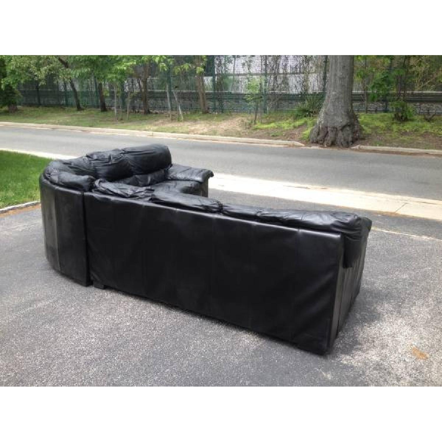 Phillip Engel Black Leather Sectional - image-1