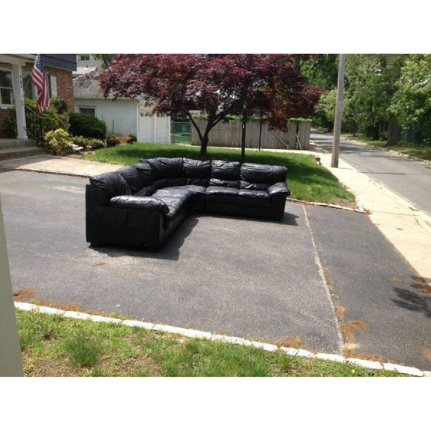 Phillip Engel Black Leather Sectional - image-3