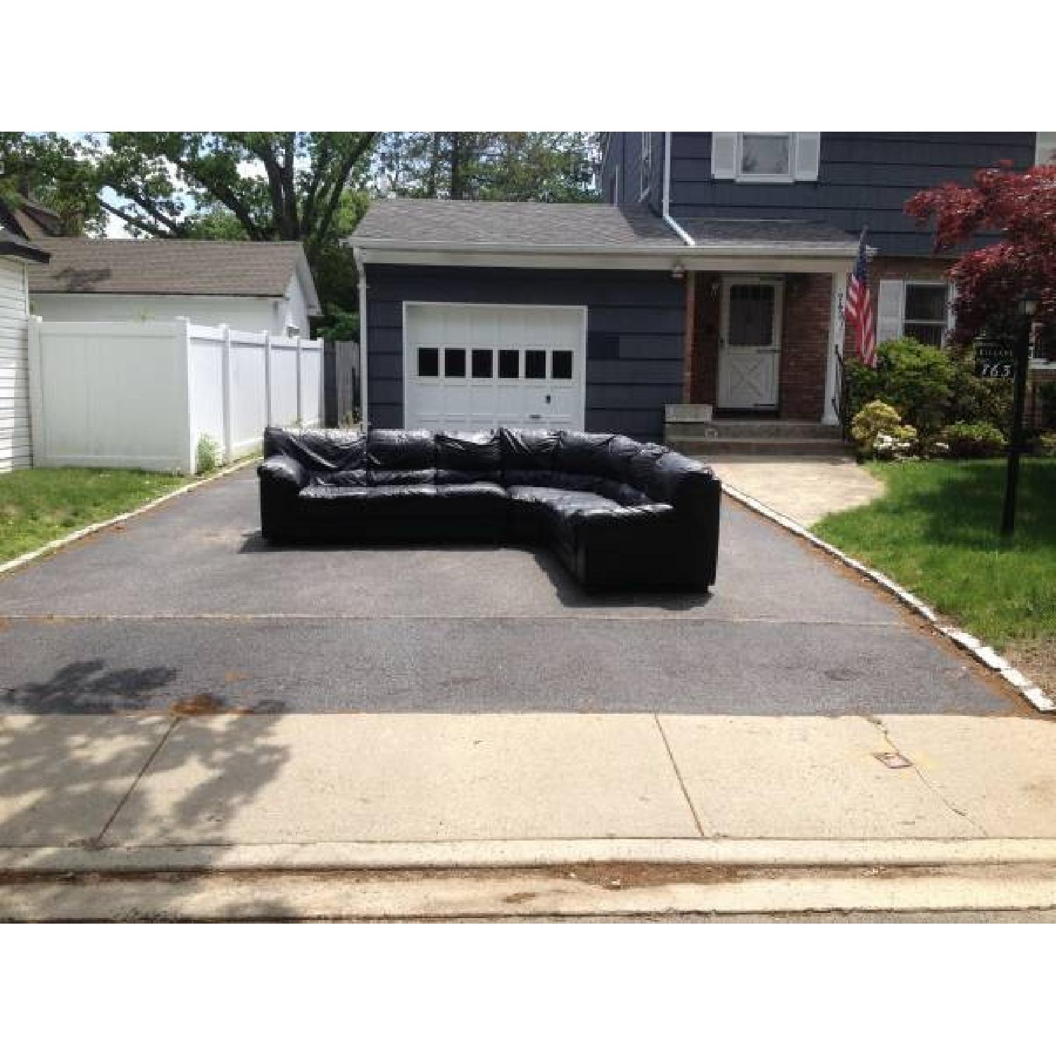 Phillip Engel Black Leather Sectional - image-5