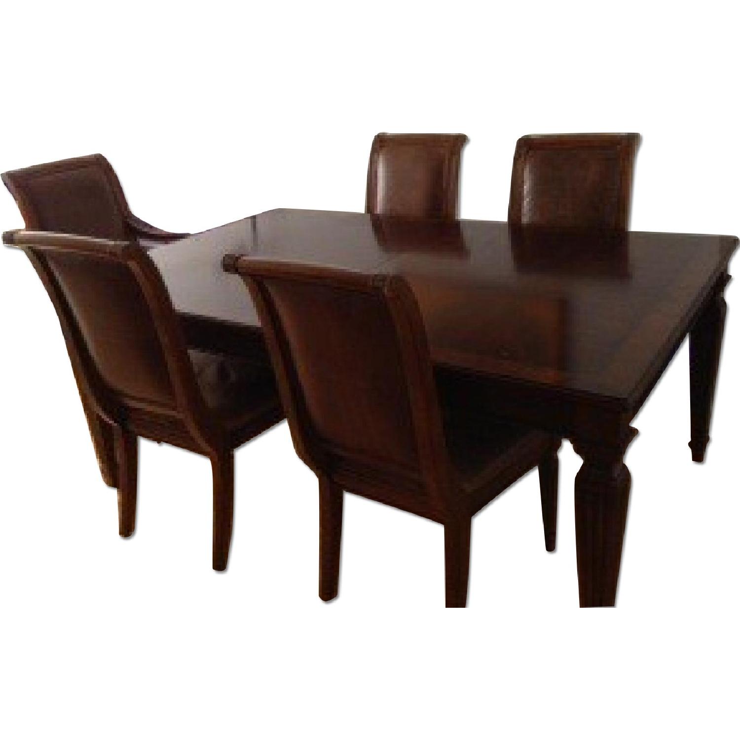 Ethan Allen Dining Table w/ 6 Chairs & Side Table - AptDeco
