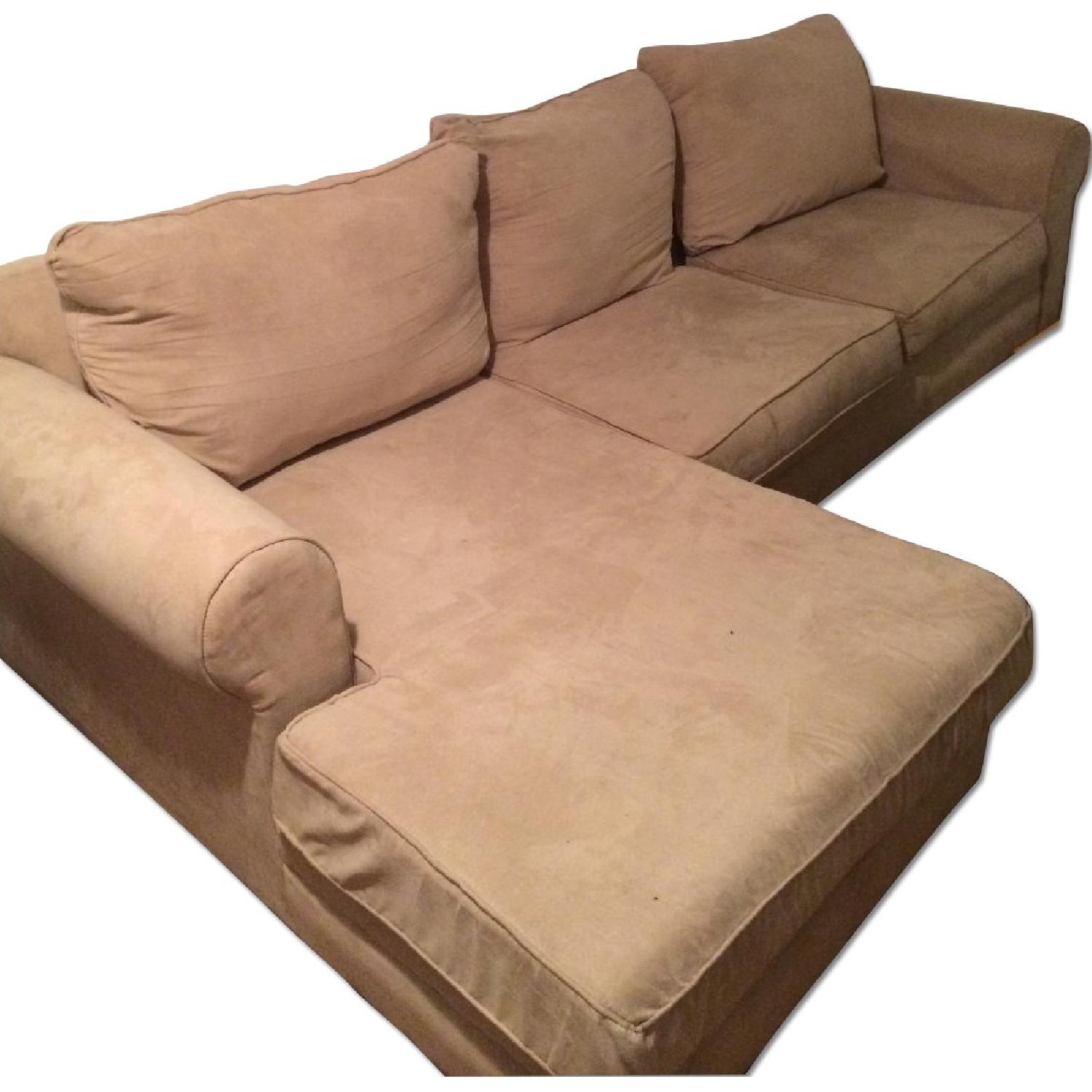 Beige L Shaped Sectional Couch AptDeco