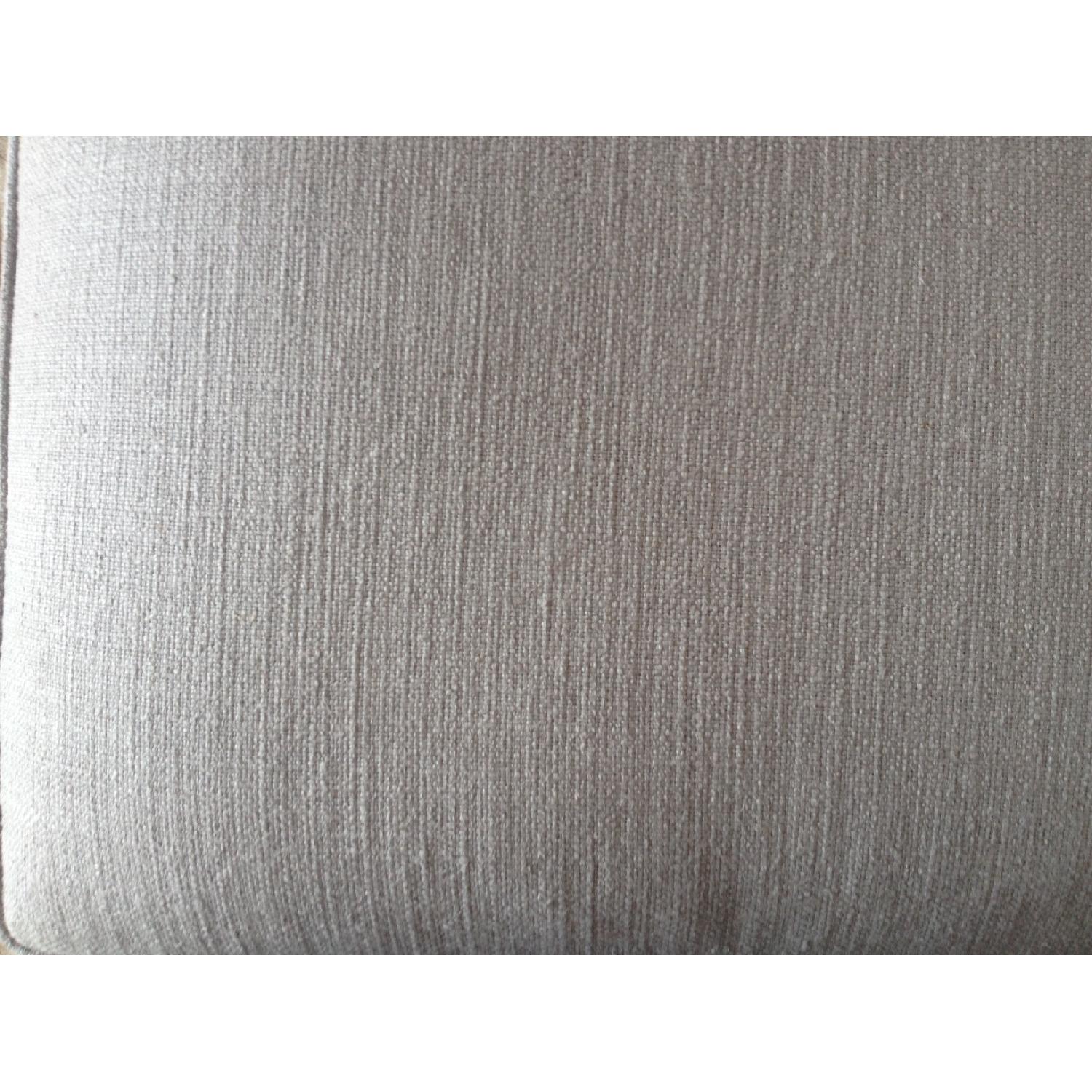 Arhaus Light Blue/Grey Fabric Sofa w/ Nailhead Trim - image-8