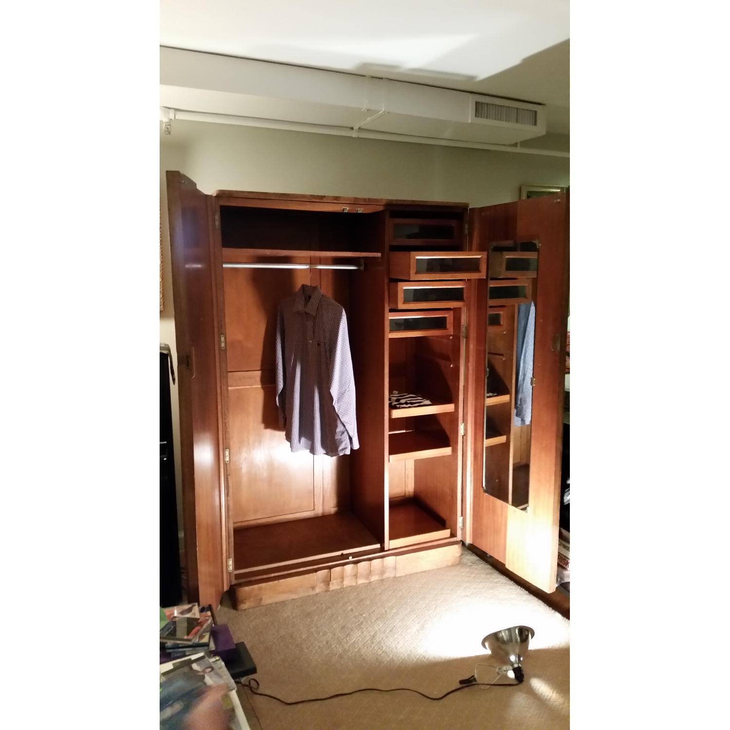 Vintage Art Deco Style Chifferobe Armoire Wardrobe - image-1