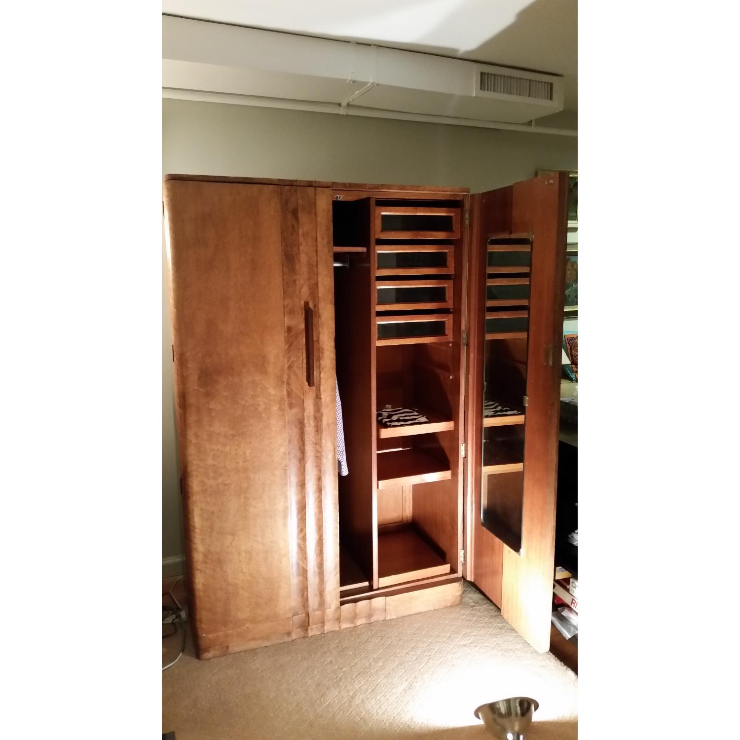 Vintage Art Deco Style Chifferobe Armoire Wardrobe - image-2