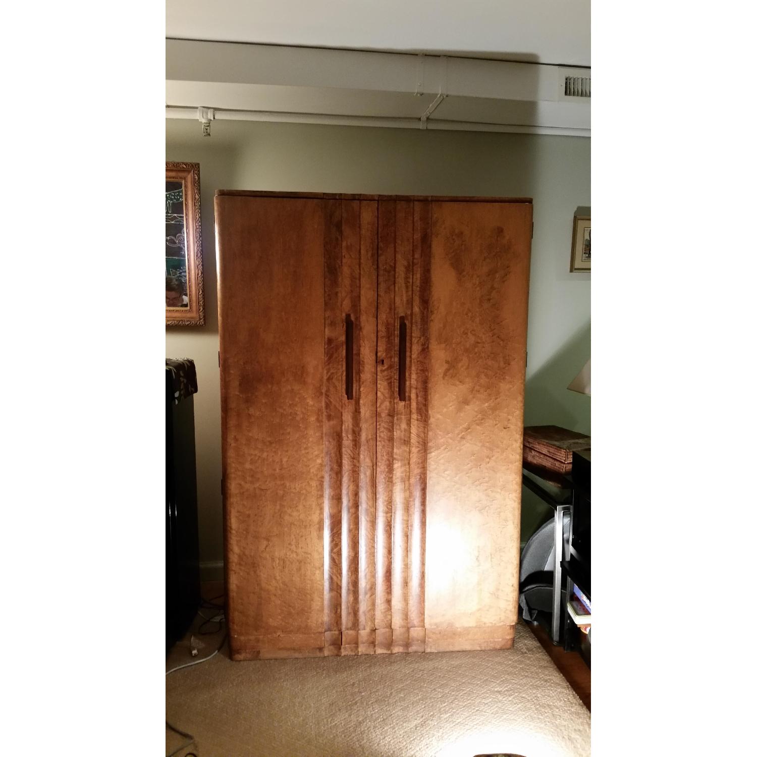 Vintage Art Deco Style Chifferobe Armoire Wardrobe - image-3