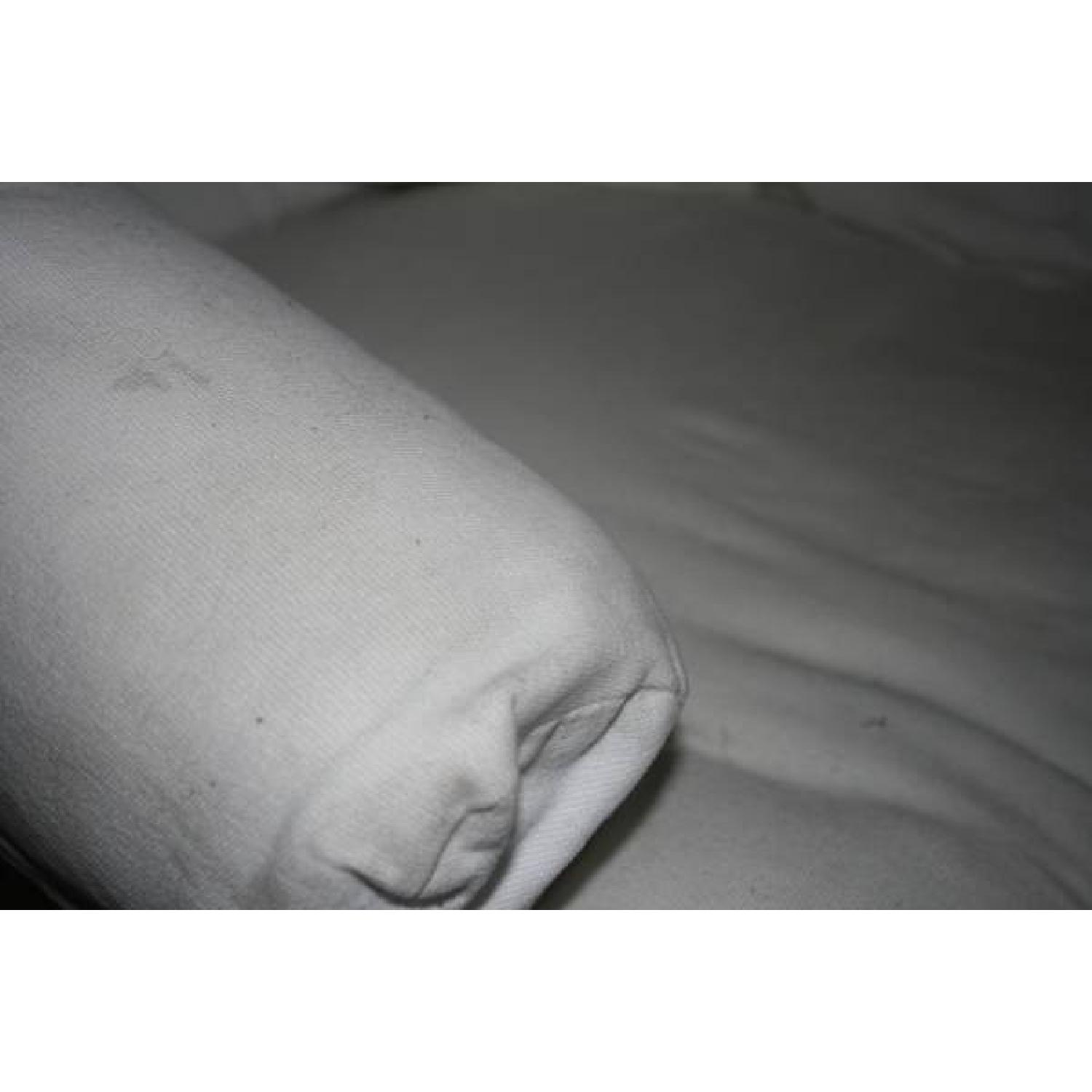 Stuffed Upholstered White Arm Chair - image-2