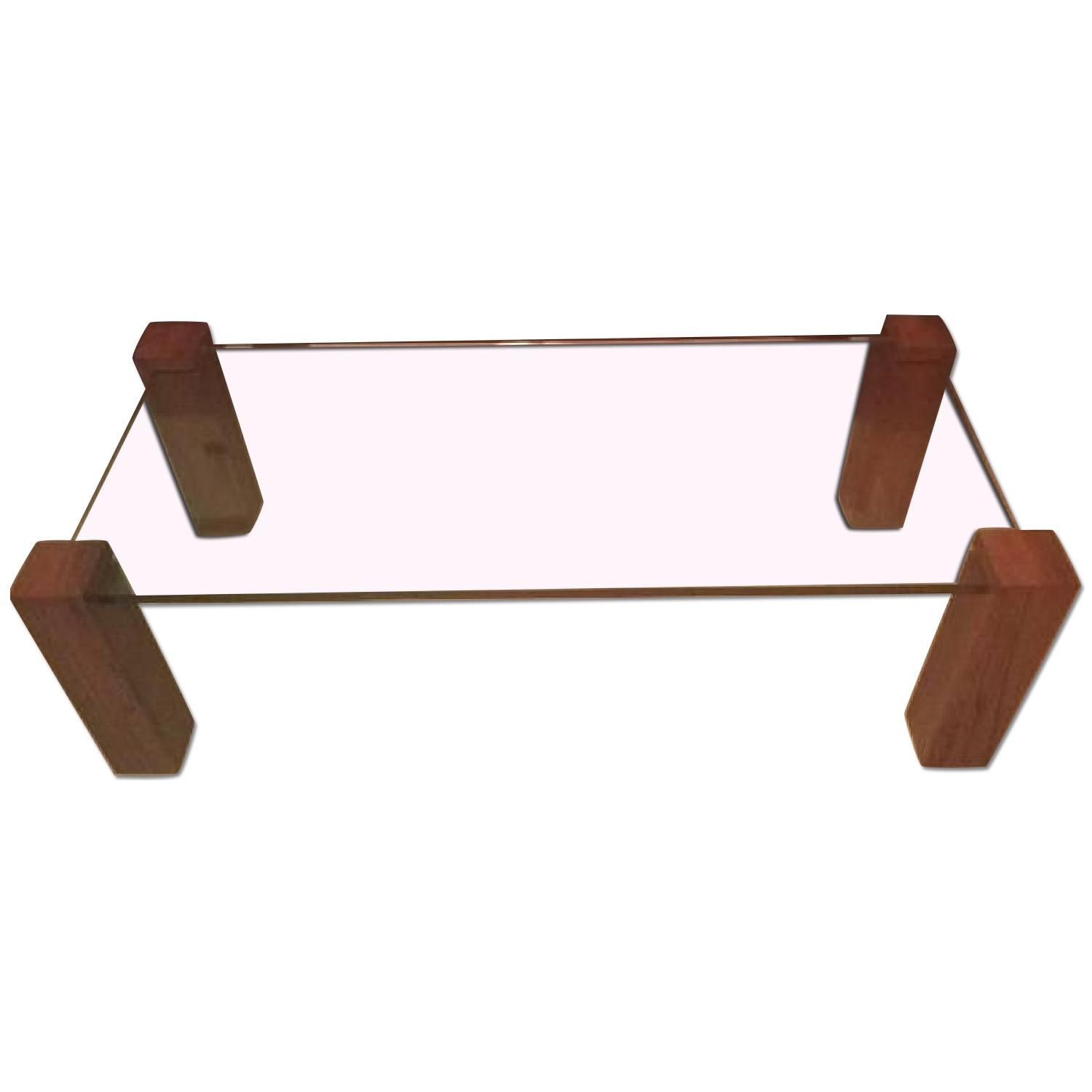 Danish Modern Glass Coffee Table - image-0