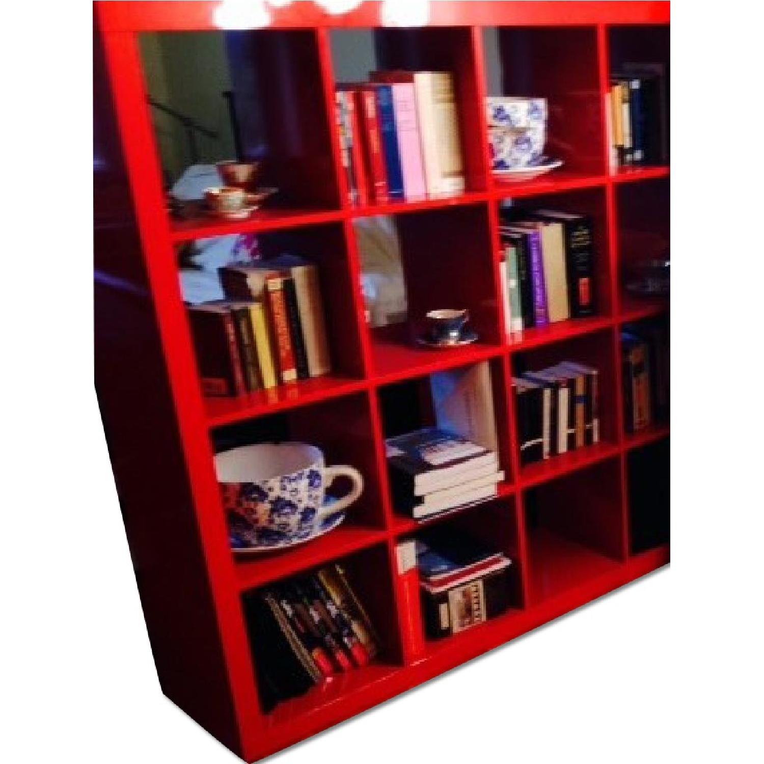 Ikea Expedit High Red Gloss Shelving Unit - image-0