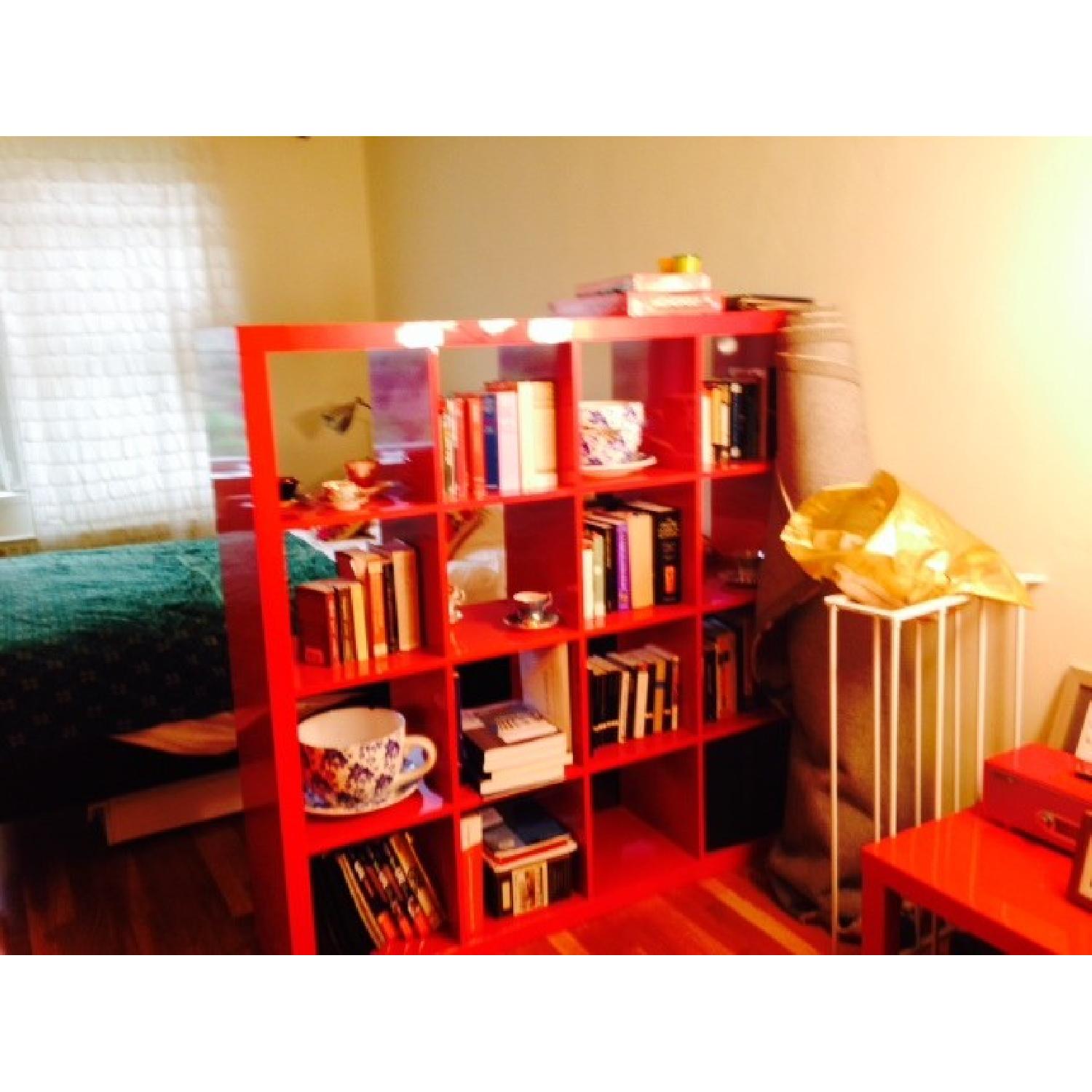 Ikea Expedit High Red Gloss Shelving Unit - image-2