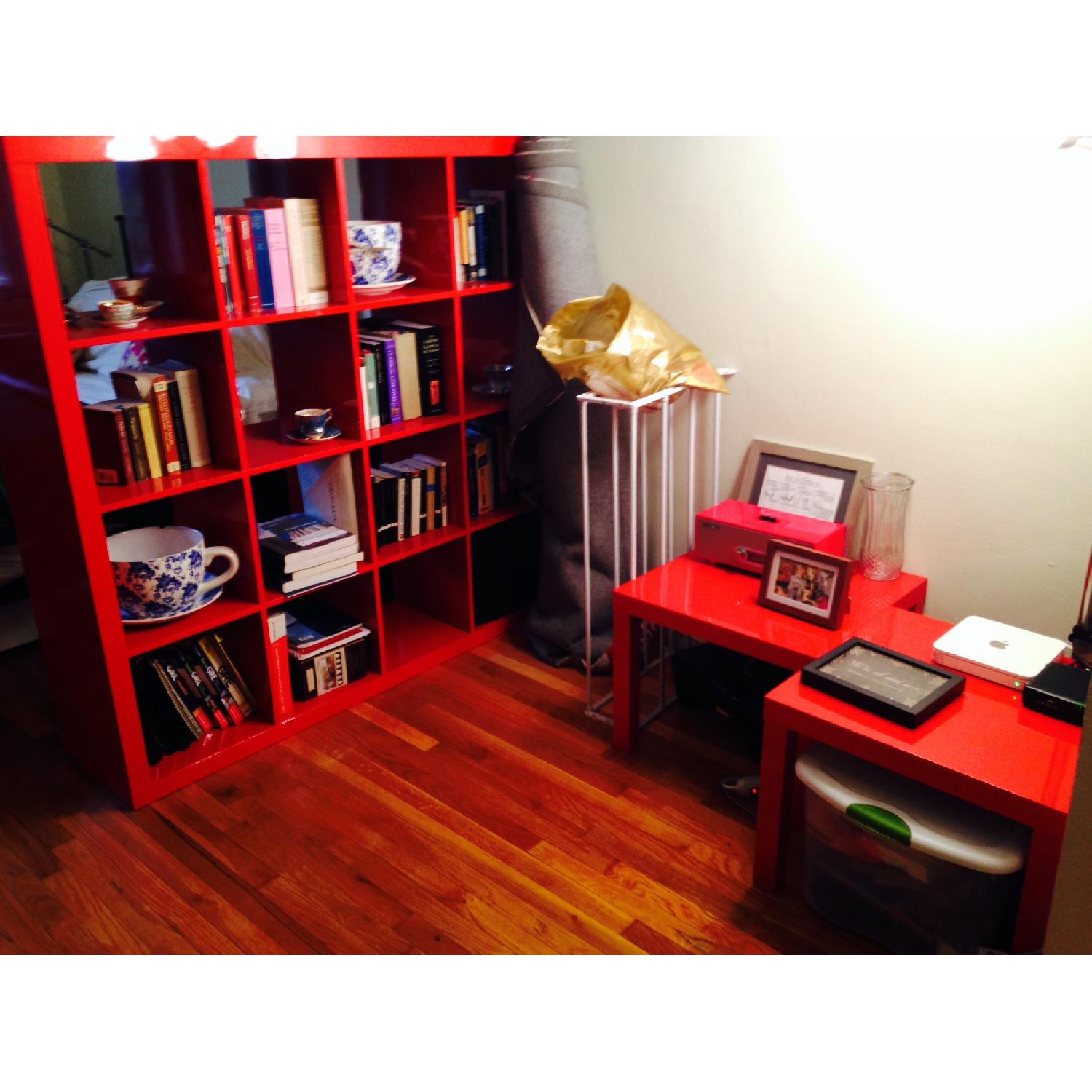 Ikea Expedit High Red Gloss Shelving Unit - image-3