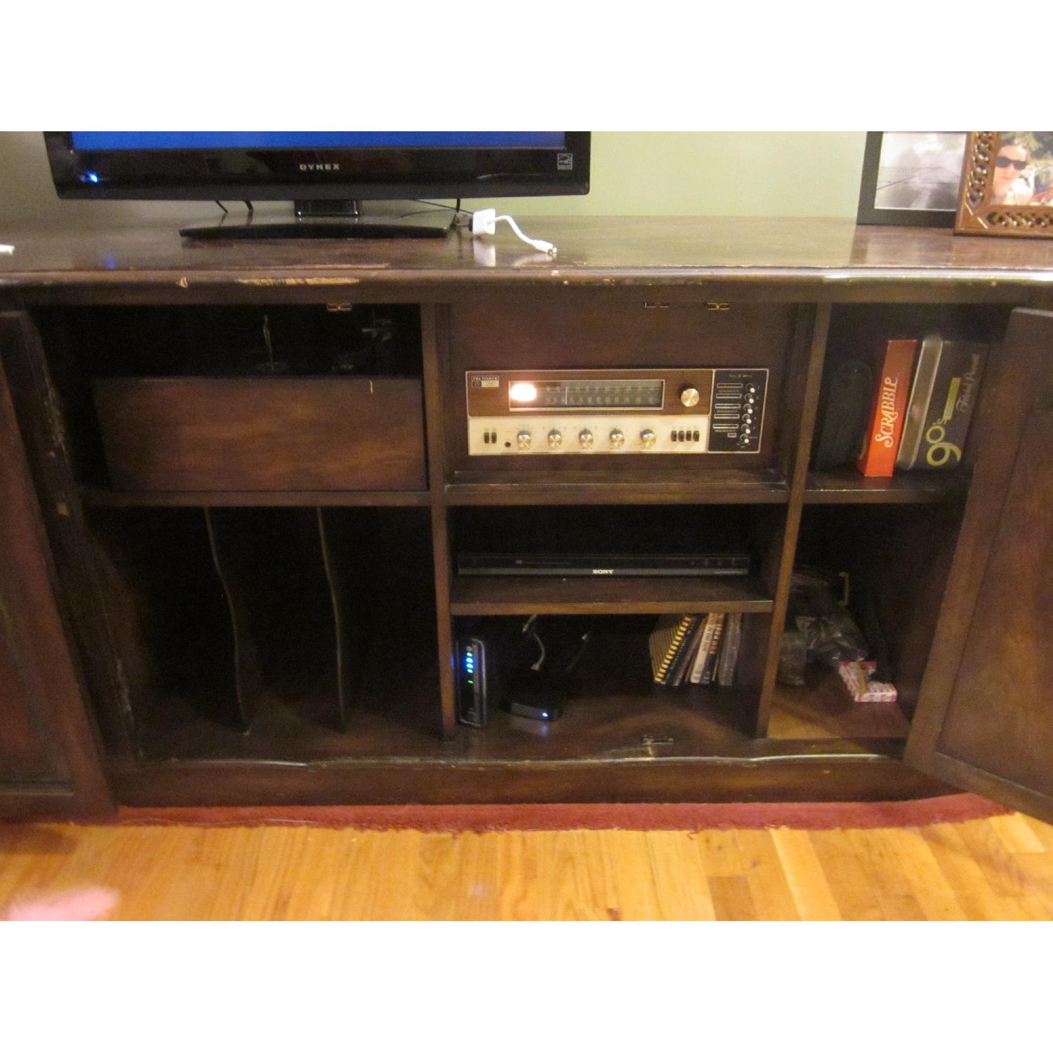 Vintage Credenza TV Stand Stereo Record Player - image-1
