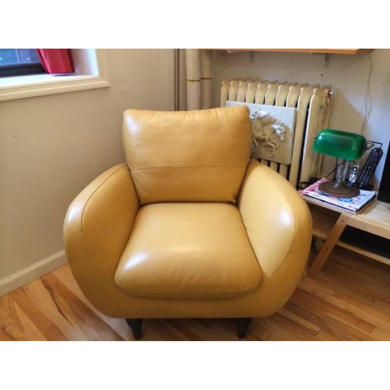 Natuzzi Italia Leather Astro Arm Chair - image-3