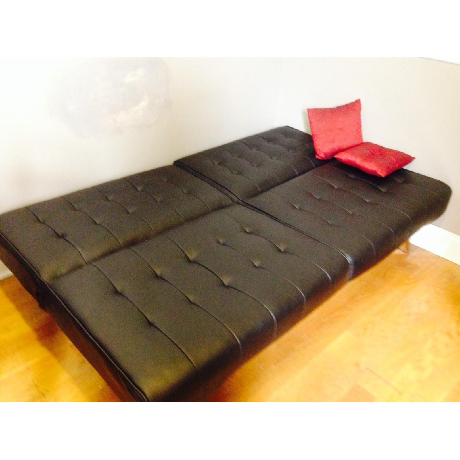 Walmart Faux Leather Futon - image-1