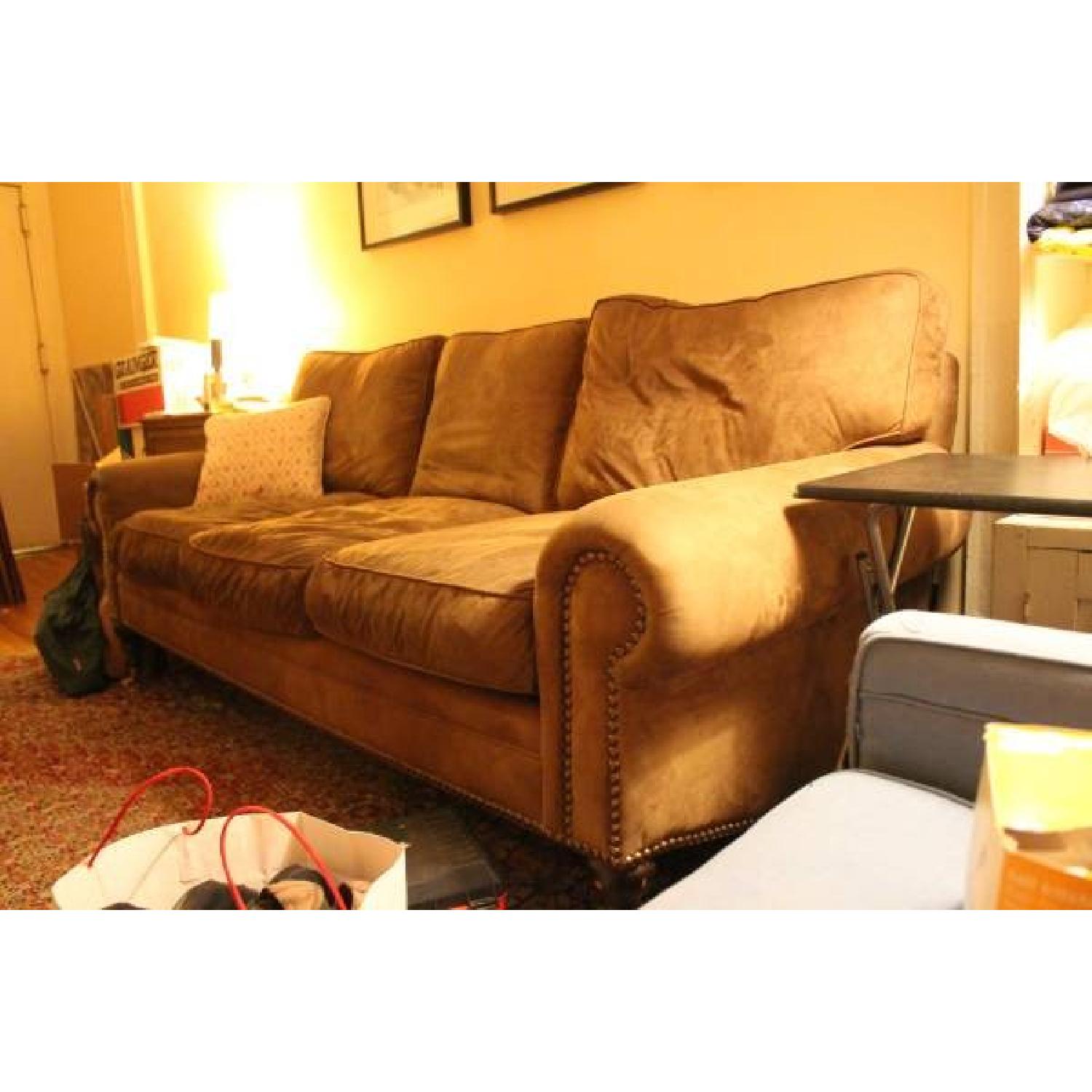 Brown Microsuede Couch - image-3